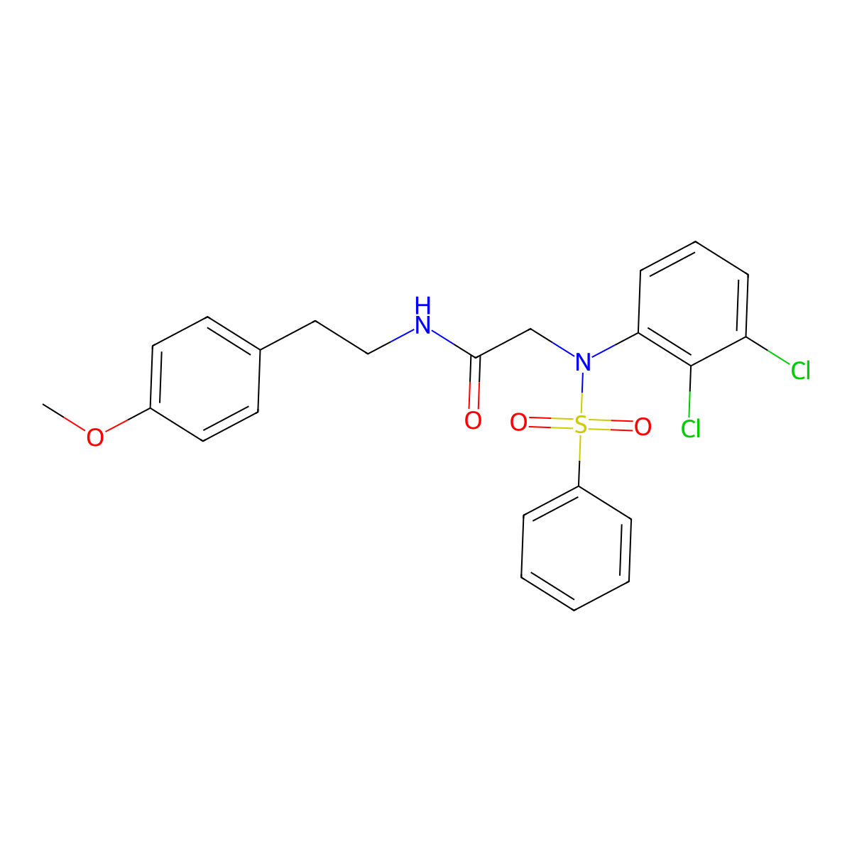 2-[N-(benzenesulfonyl)-2,3-dichloroanilino]-N-[2-(4-methoxyphenyl)ethyl]acetamide molecular structure, CAS 426230-47-9