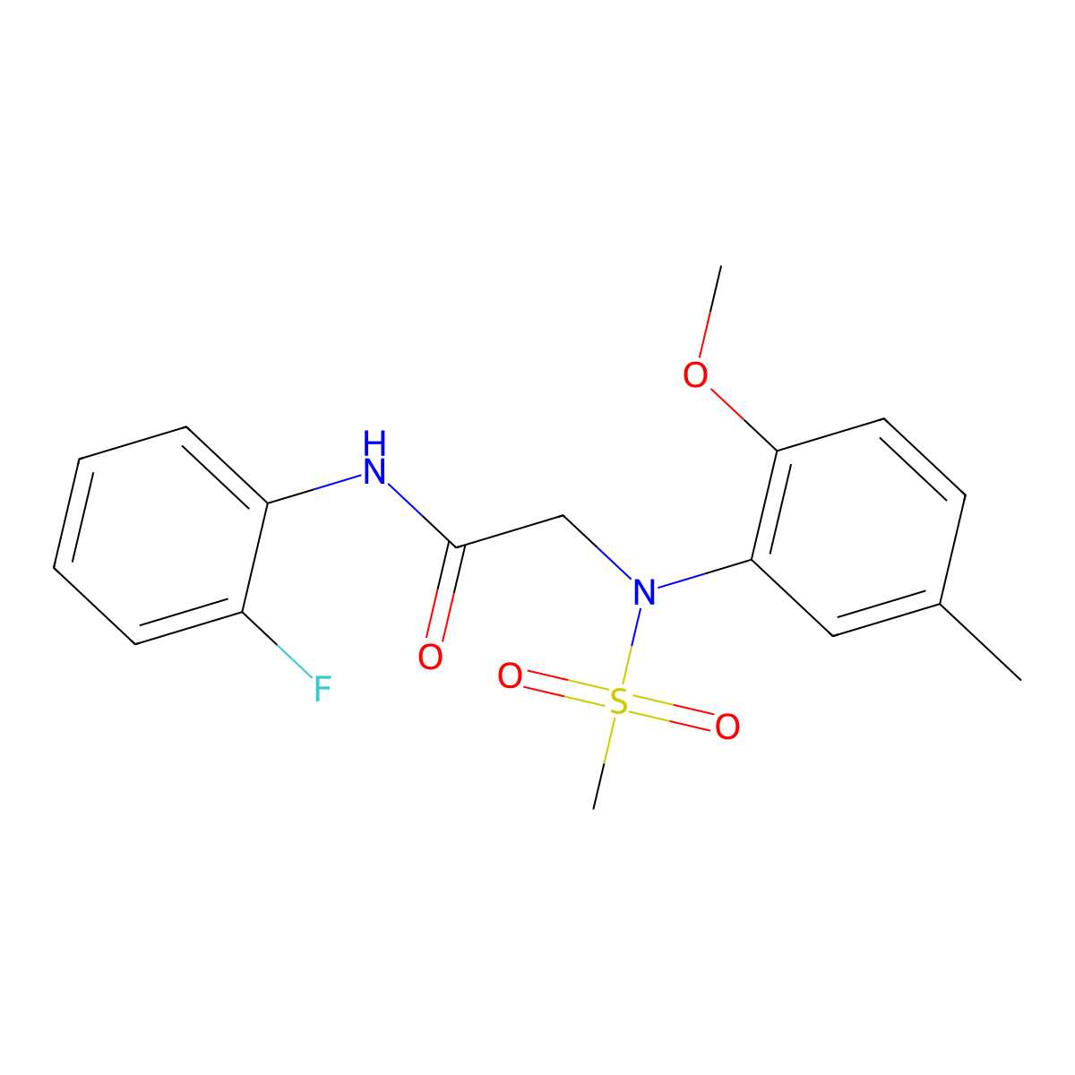N-(2-fluorophenyl)-2-(2-methoxy-5-methyl-N-methylsulfonylanilino)acetamide molecular structure, CAS 426230-80-0