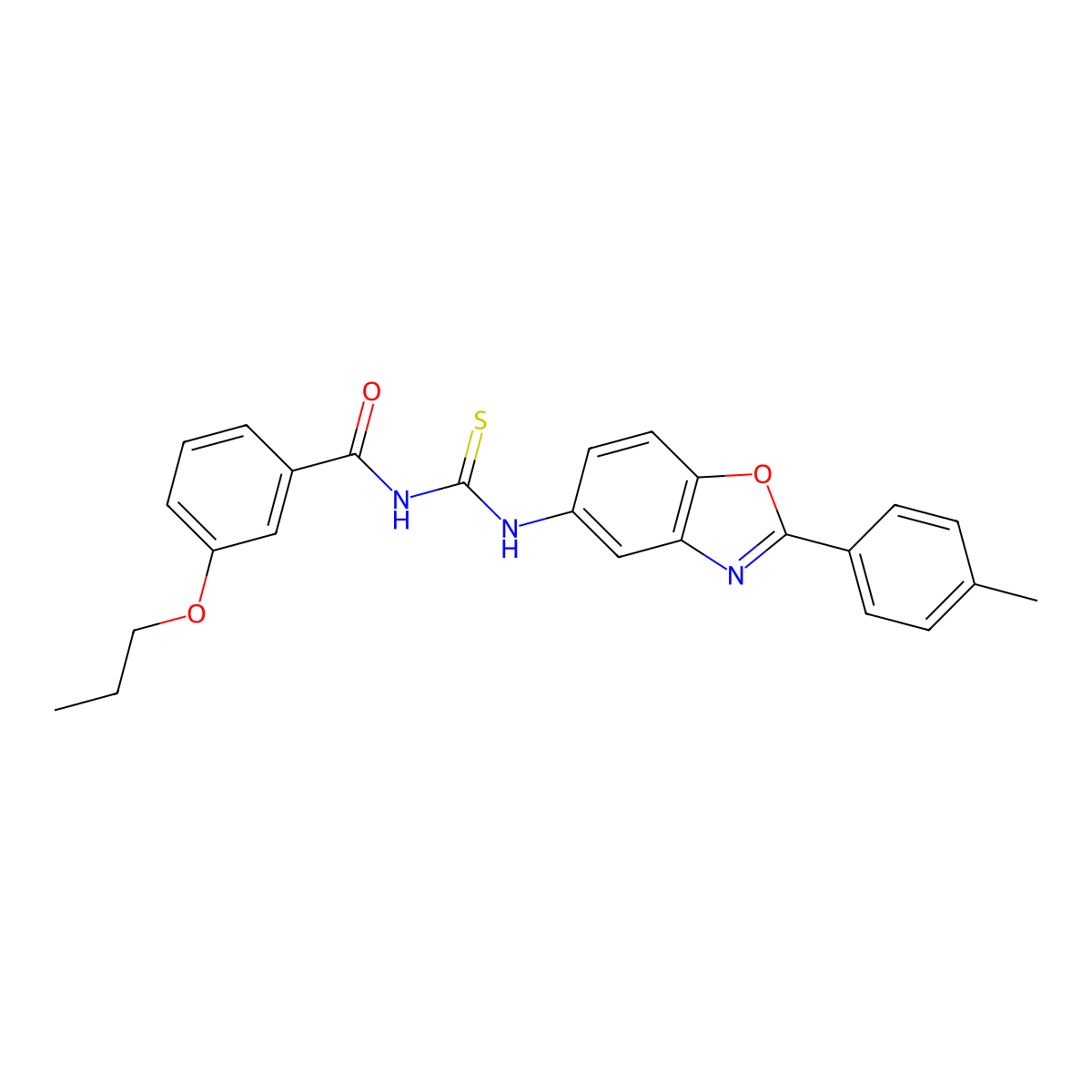 N-[[2-(4-methylphenyl)-1,3-benzoxazol-5-yl]carbamothioyl]-3-propoxybenzamide molecular structure, CAS 426230-91-3