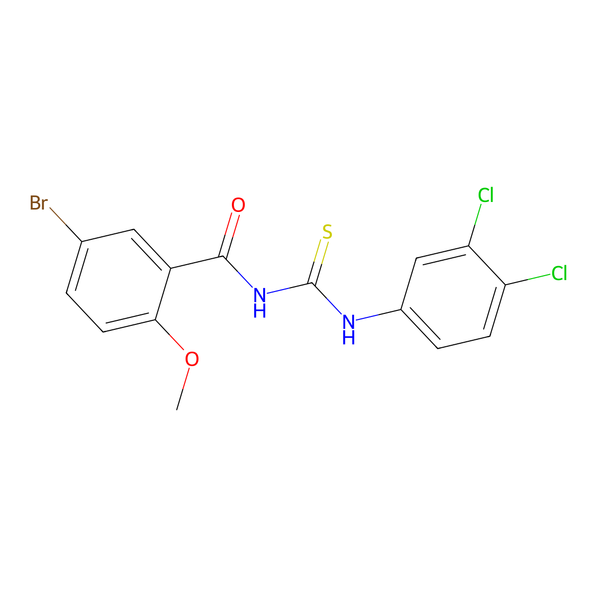 5-bromo-N-[(3,4-dichlorophenyl)carbamothioyl]-2-methoxybenzamide molecular structure, CAS 426231-03-0