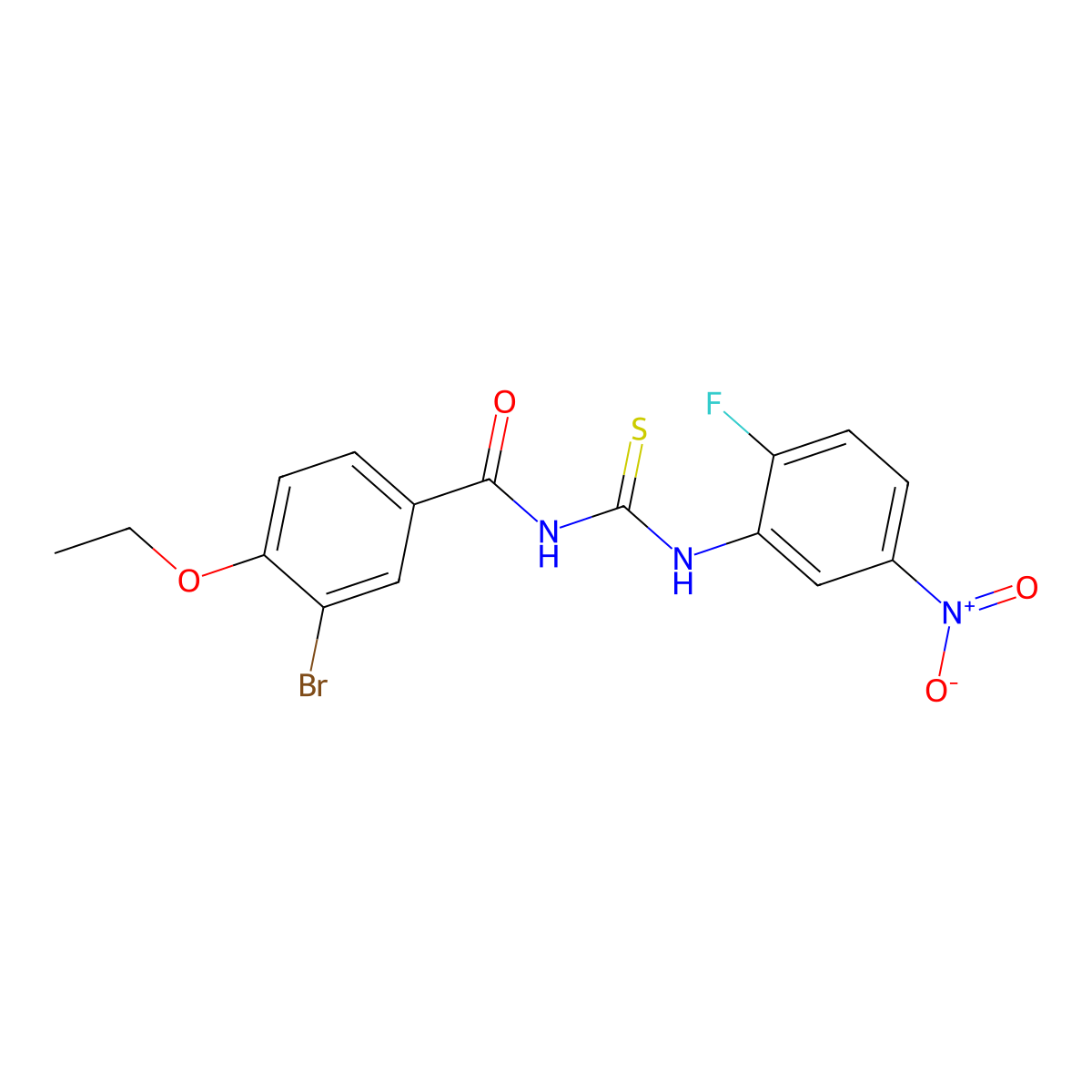 3-bromo-4-ethoxy-N-[(2-fluoro-5-nitrophenyl)carbamothioyl]benzamide molecular structure, CAS 426231-48-3