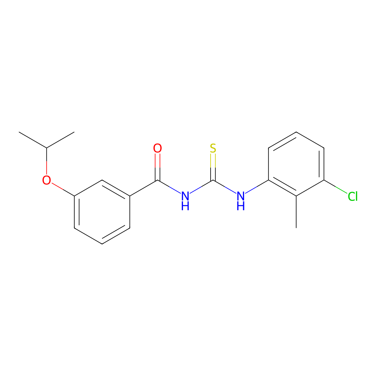 N-[(3-chloro-2-methylphenyl)carbamothioyl]-3-propan-2-yloxybenzamide molecular structure, CAS 426231-62-1