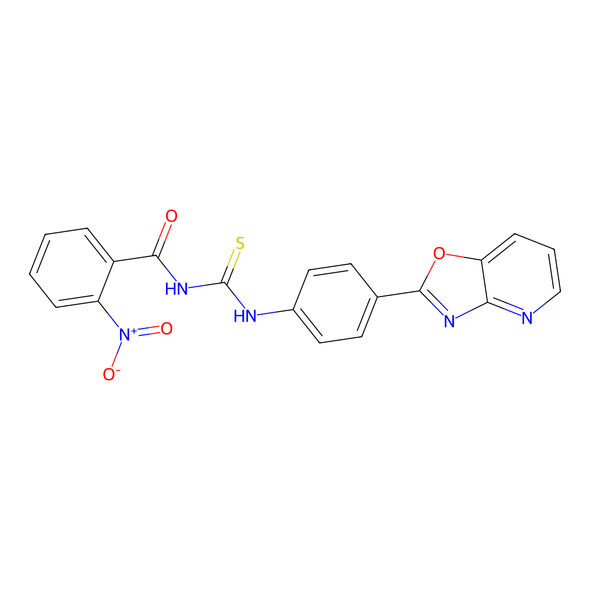 2-nitro-N-[[4-([1,3]oxazolo[4,5-b]pyridin-2-yl)phenyl]carbamothioyl]benzamide molecular structure, CAS 426231-72-3
