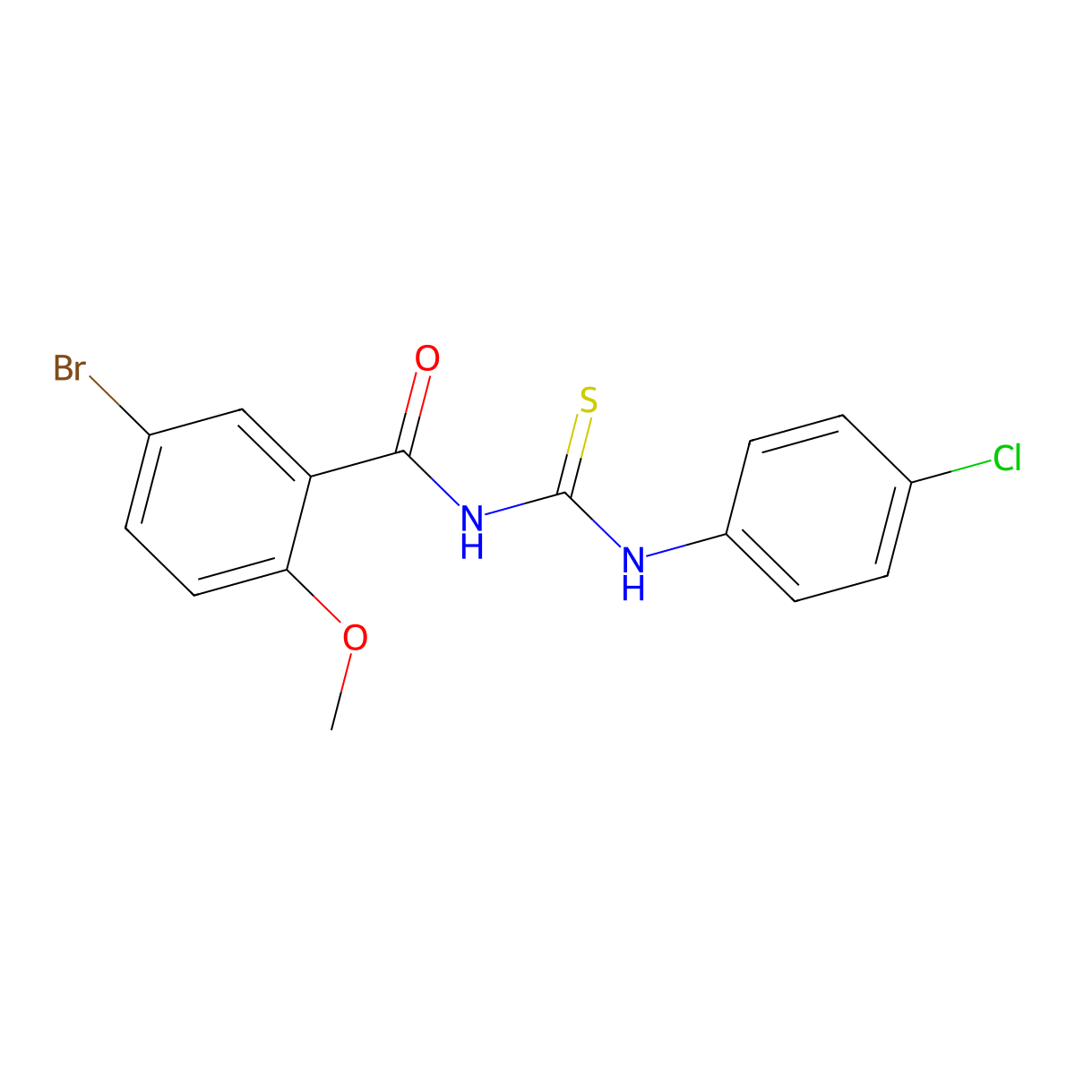 5-bromo-N-[(4-chlorophenyl)carbamothioyl]-2-methoxybenzamide molecular structure, CAS 426231-76-7
