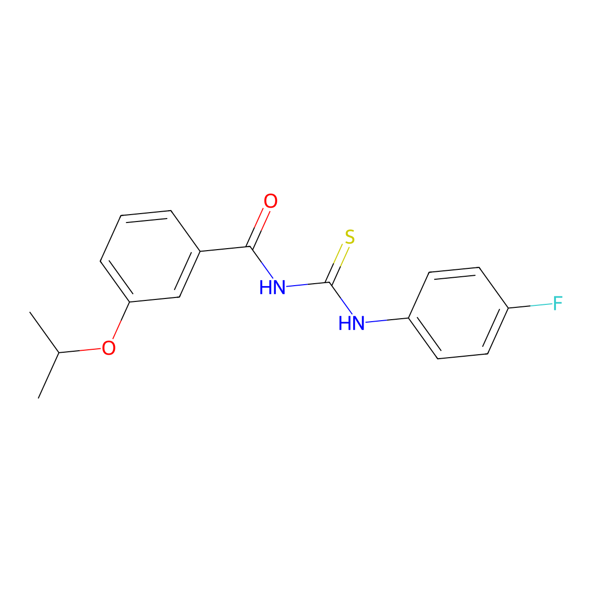 N-[(4-fluorophenyl)carbamothioyl]-3-(propan-2-yloxy)benzamide molecular structure, CAS 426231-82-5
