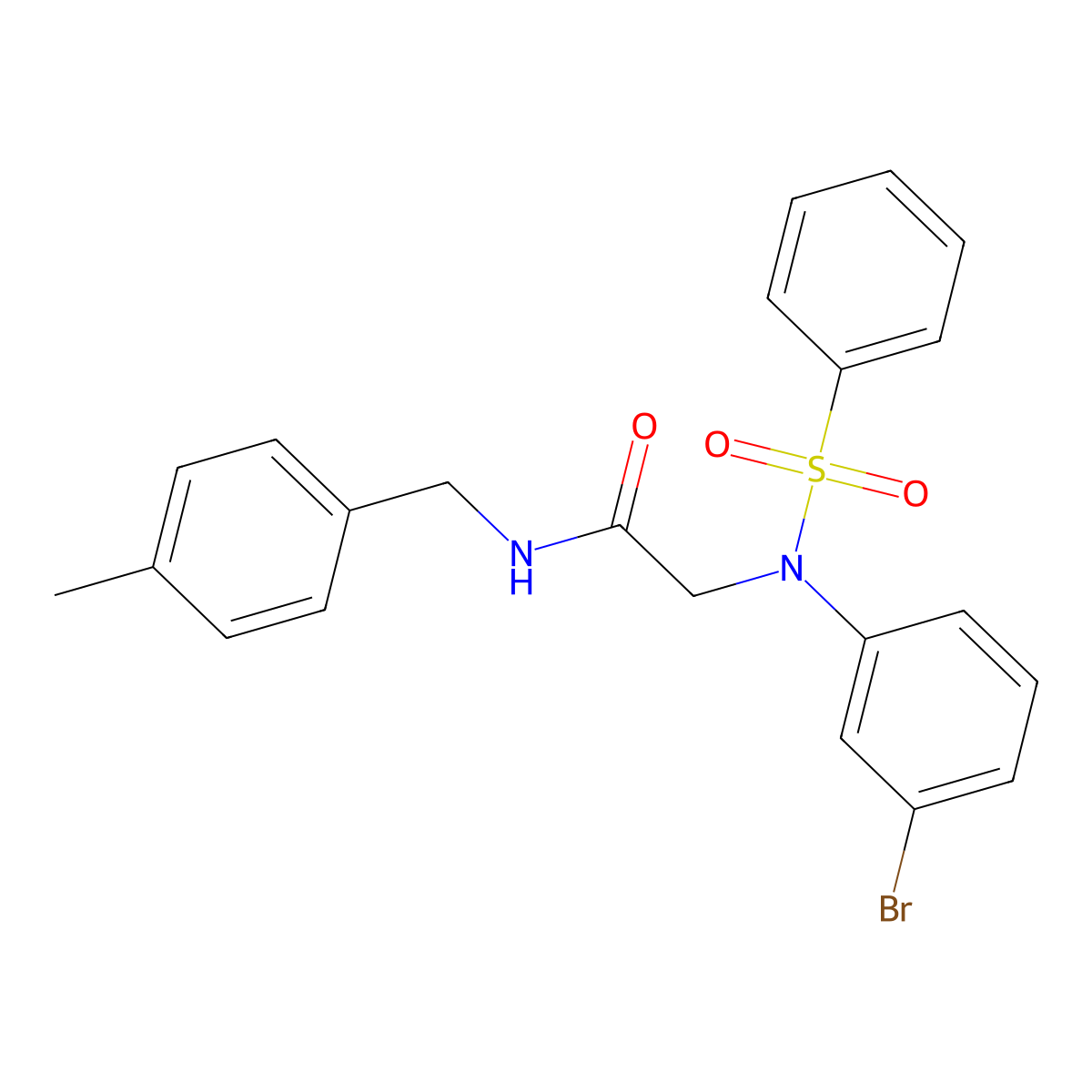 2-[N-(benzenesulfonyl)-3-bromoanilino]-N-[(4-methylphenyl)methyl]acetamide molecular structure, CAS 426232-13-5