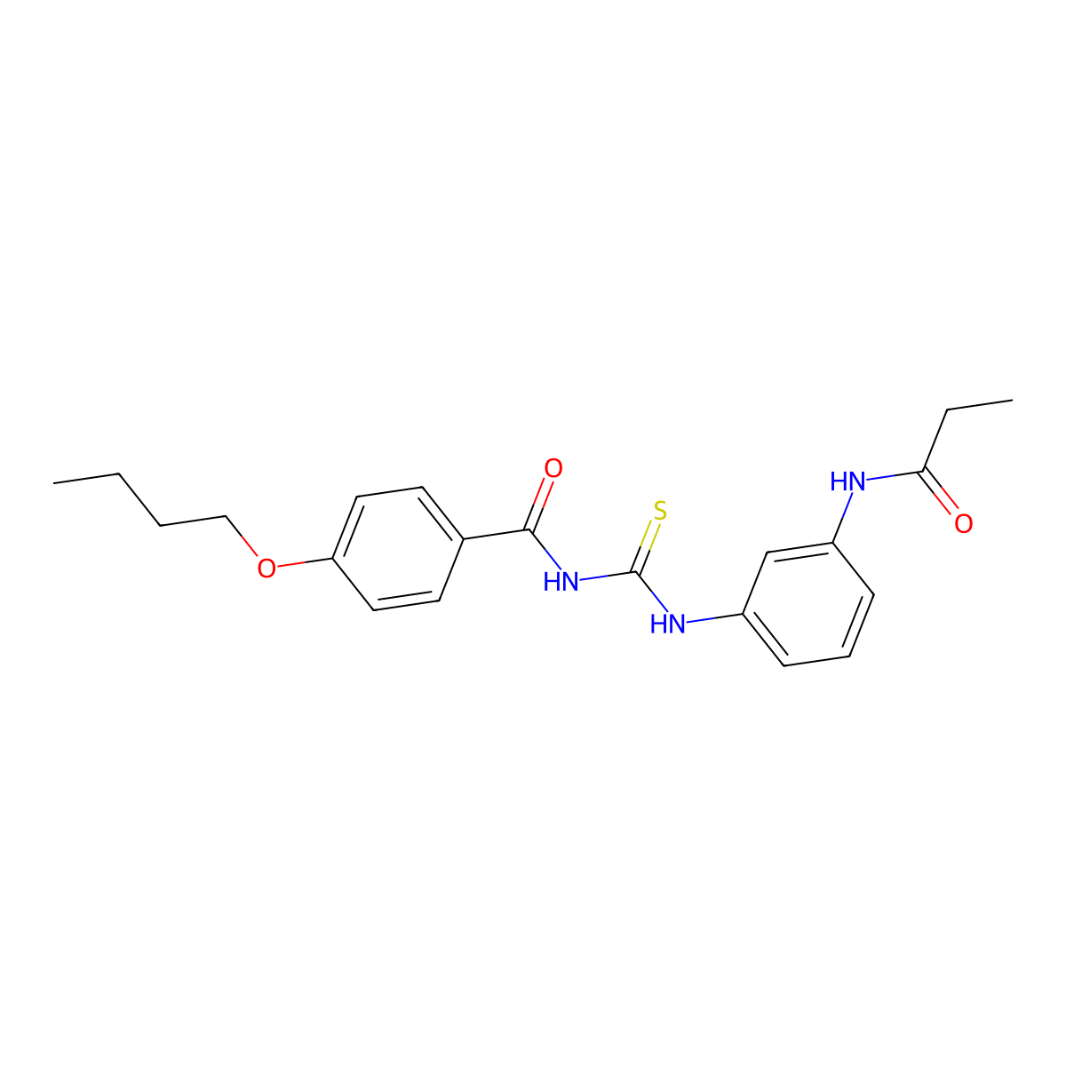 4-butoxy-N-[[3-(propanoylamino)phenyl]carbamothioyl]benzamide molecular structure, CAS 426232-16-8