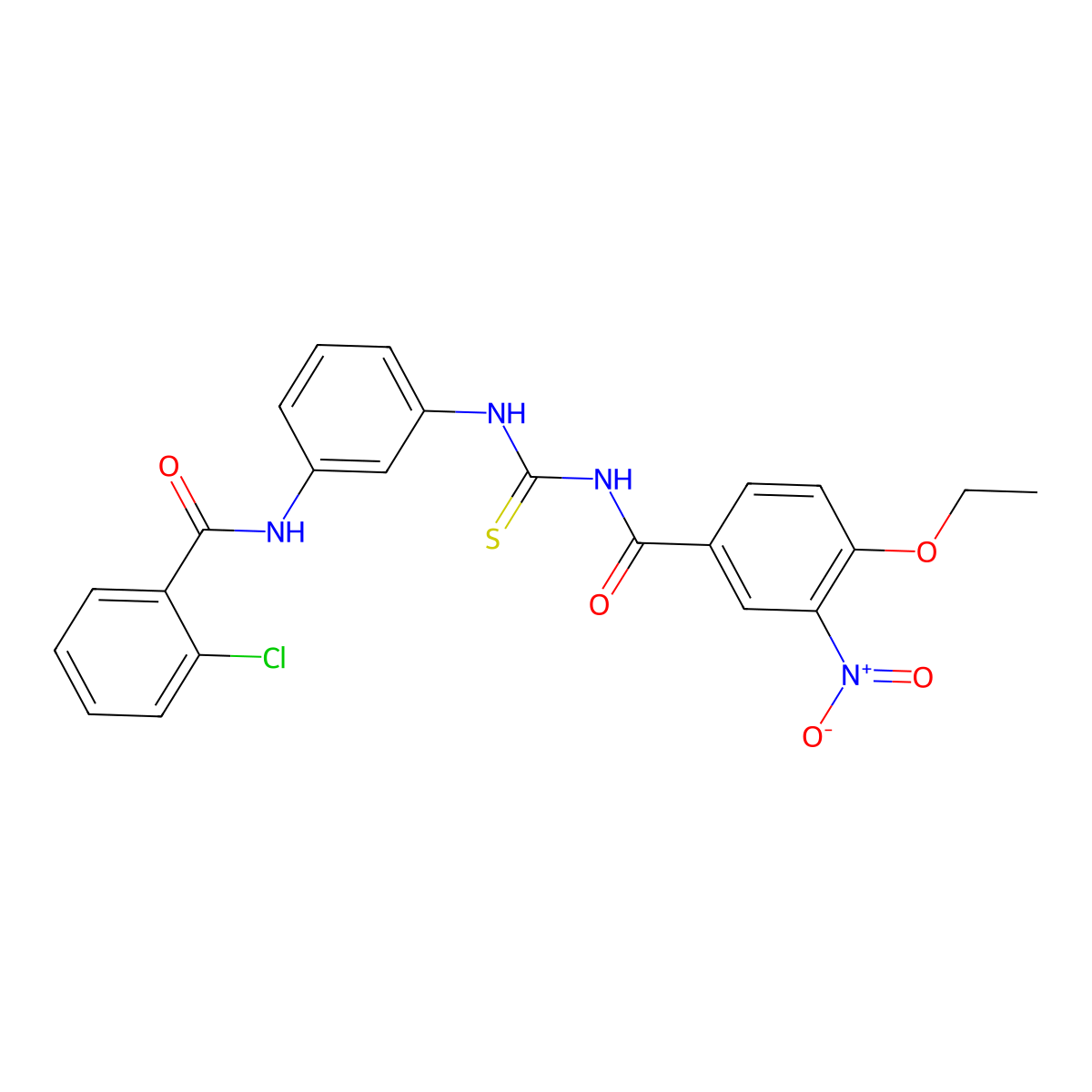 N-[[3-[(2-chlorobenzoyl)amino]phenyl]carbamothioyl]-4-ethoxy-3-nitrobenzamide molecular structure, CAS 426232-46-4