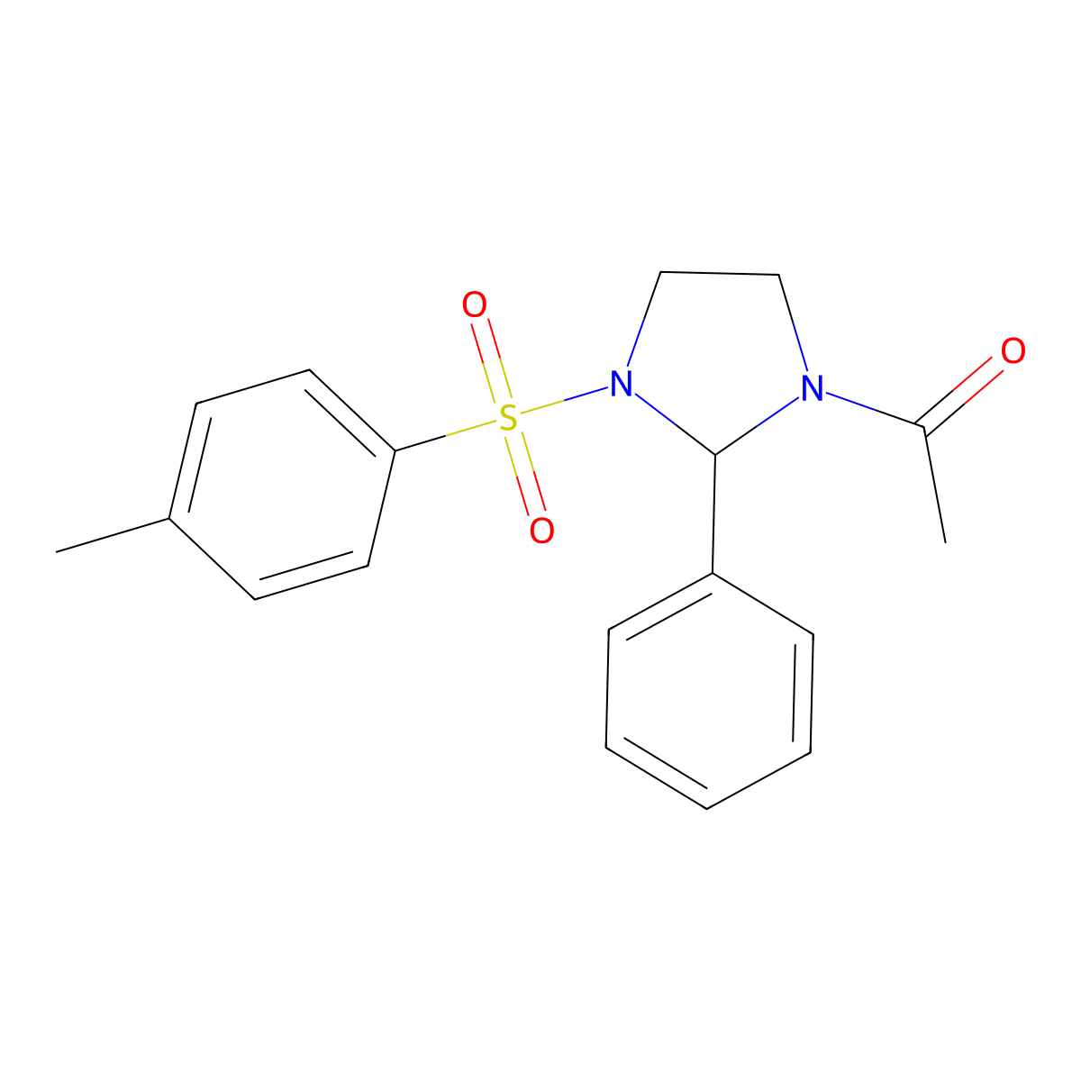 1-Acetyl-3-[(4-methylphenyl)sulfonyl]-2-phenylimidazolidine molecular structure, CAS 426232-65-7