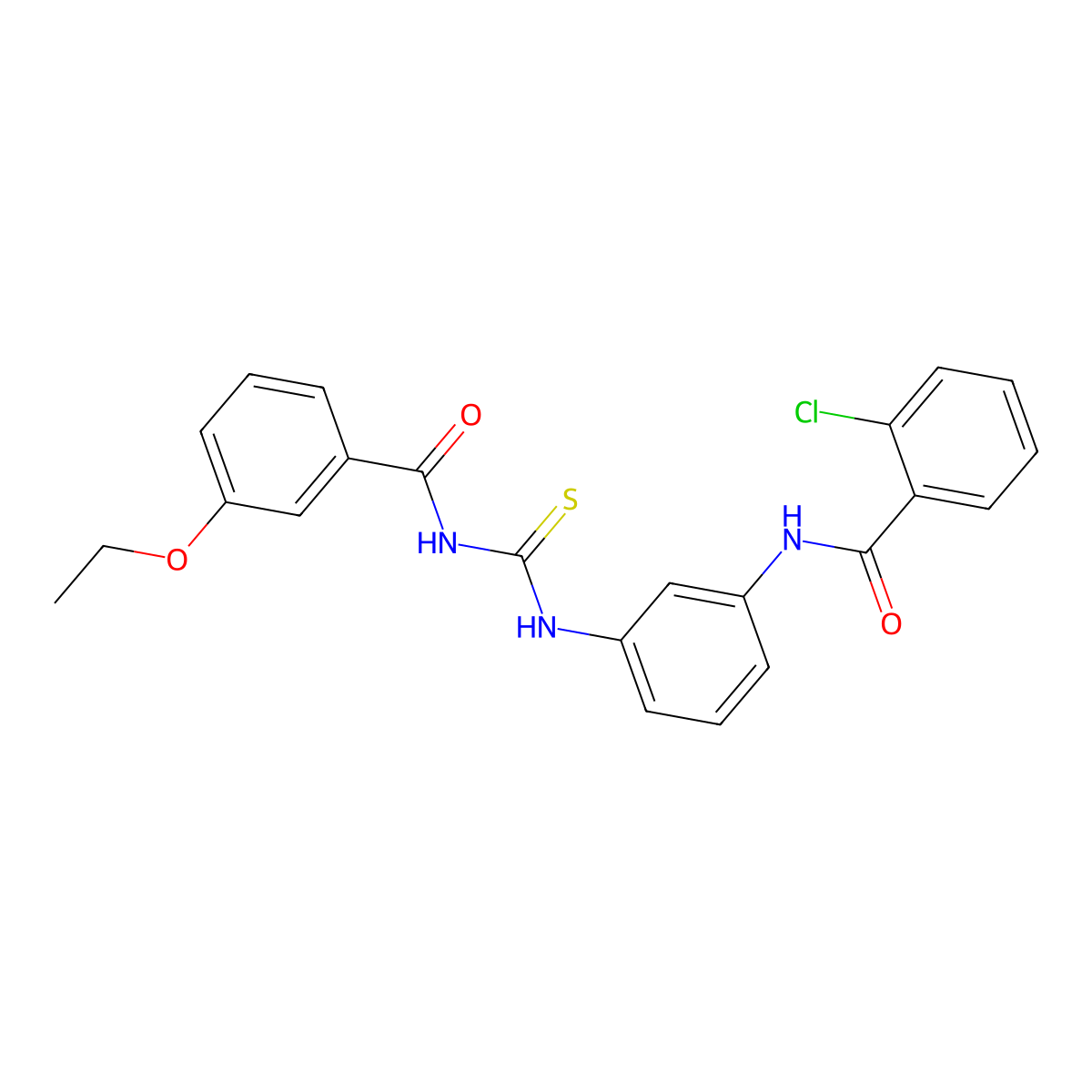 2-chloro-N-[3-[(3-ethoxybenzoyl)carbamothioylamino]phenyl]benzamide molecular structure, CAS 426232-70-4