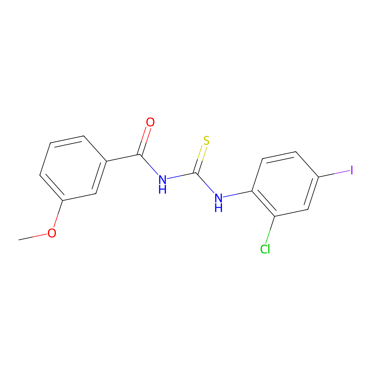 N-[(2-chloro-4-iodophenyl)carbamothioyl]-3-methoxybenzamide molecular structure, CAS 426232-74-8