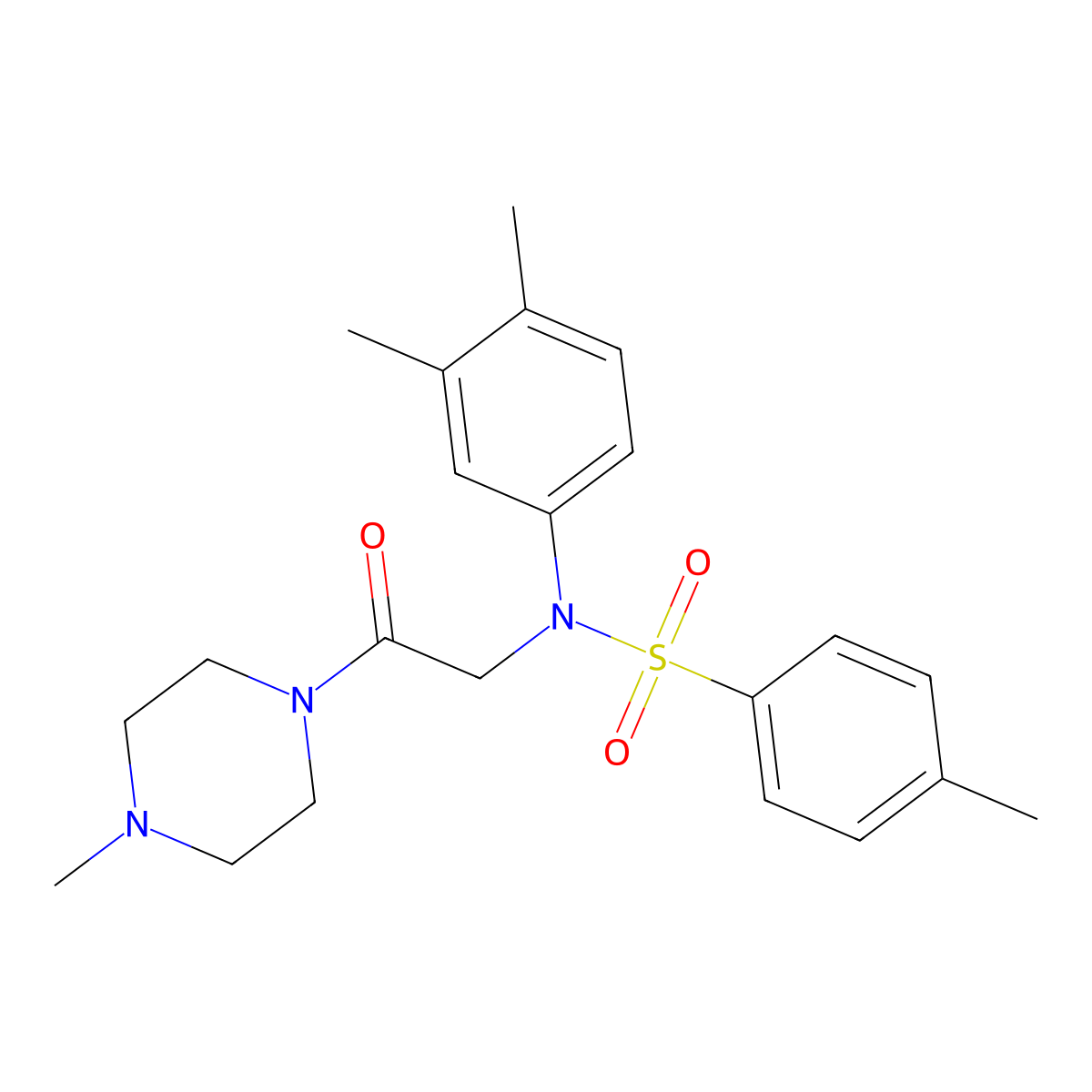 N-(3,4-dimethylphenyl)-4-methyl-N-[2-(4-methylpiperazin-1-yl)-2-oxoethyl]benzenesulfonamide molecular structure, CAS 426232-75-9
