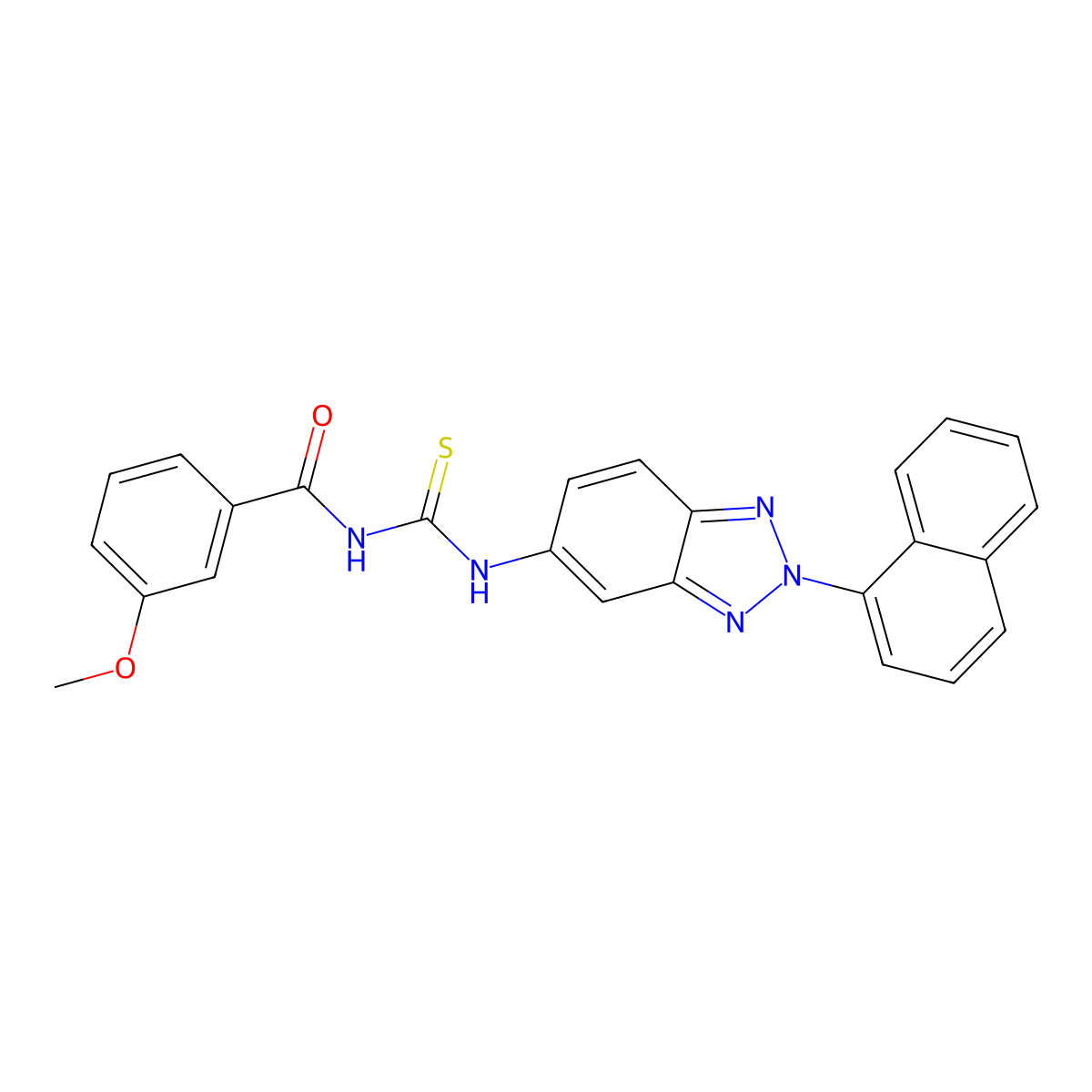 3-methoxy-N-[(2-naphthalen-1-ylbenzotriazol-5-yl)carbamothioyl]benzamide molecular structure, CAS 426232-84-0