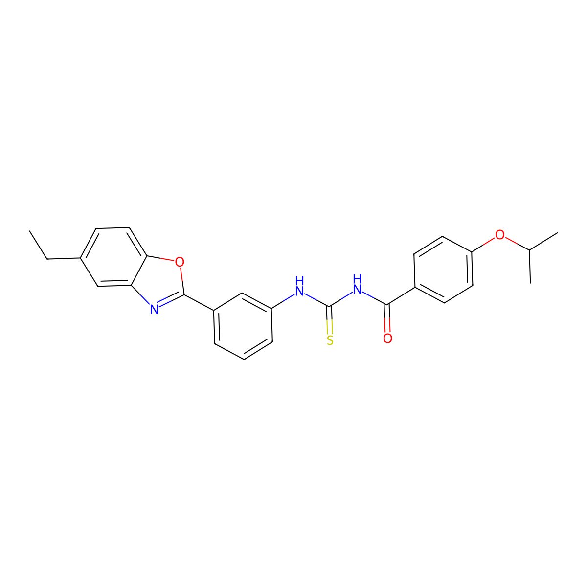 N-[[3-(5-ethyl-1,3-benzoxazol-2-yl)phenyl]carbamothioyl]-4-propan-2-yloxybenzamide molecular structure, CAS 426232-86-2