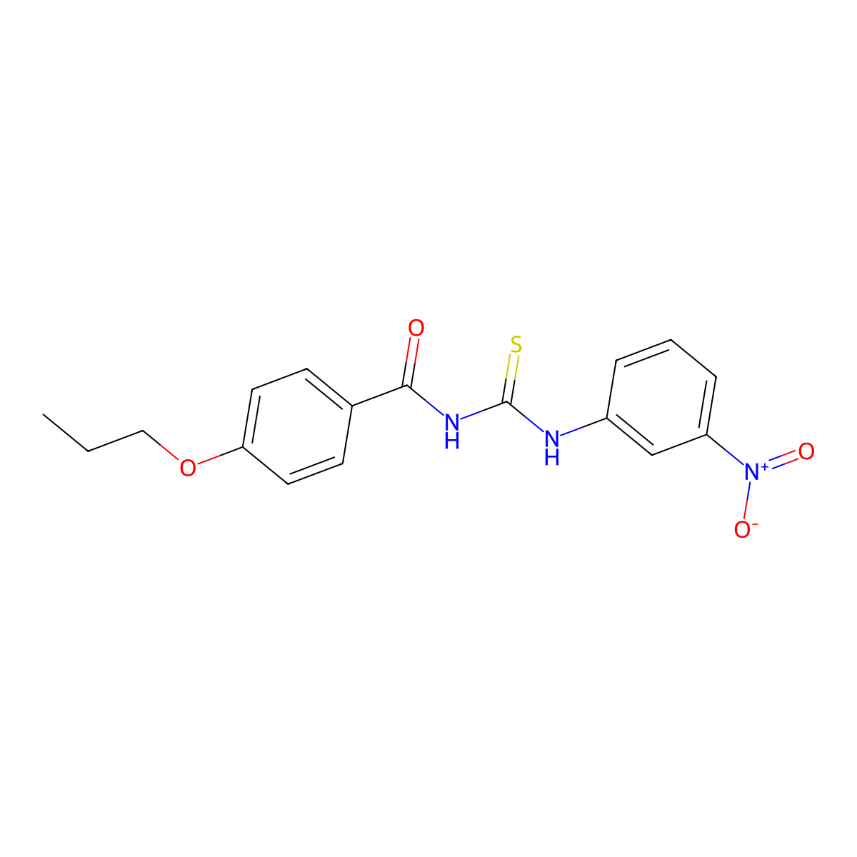N-[(3-nitrophenyl)carbamothioyl]-4-propoxybenzamide molecular structure, CAS 426232-96-4