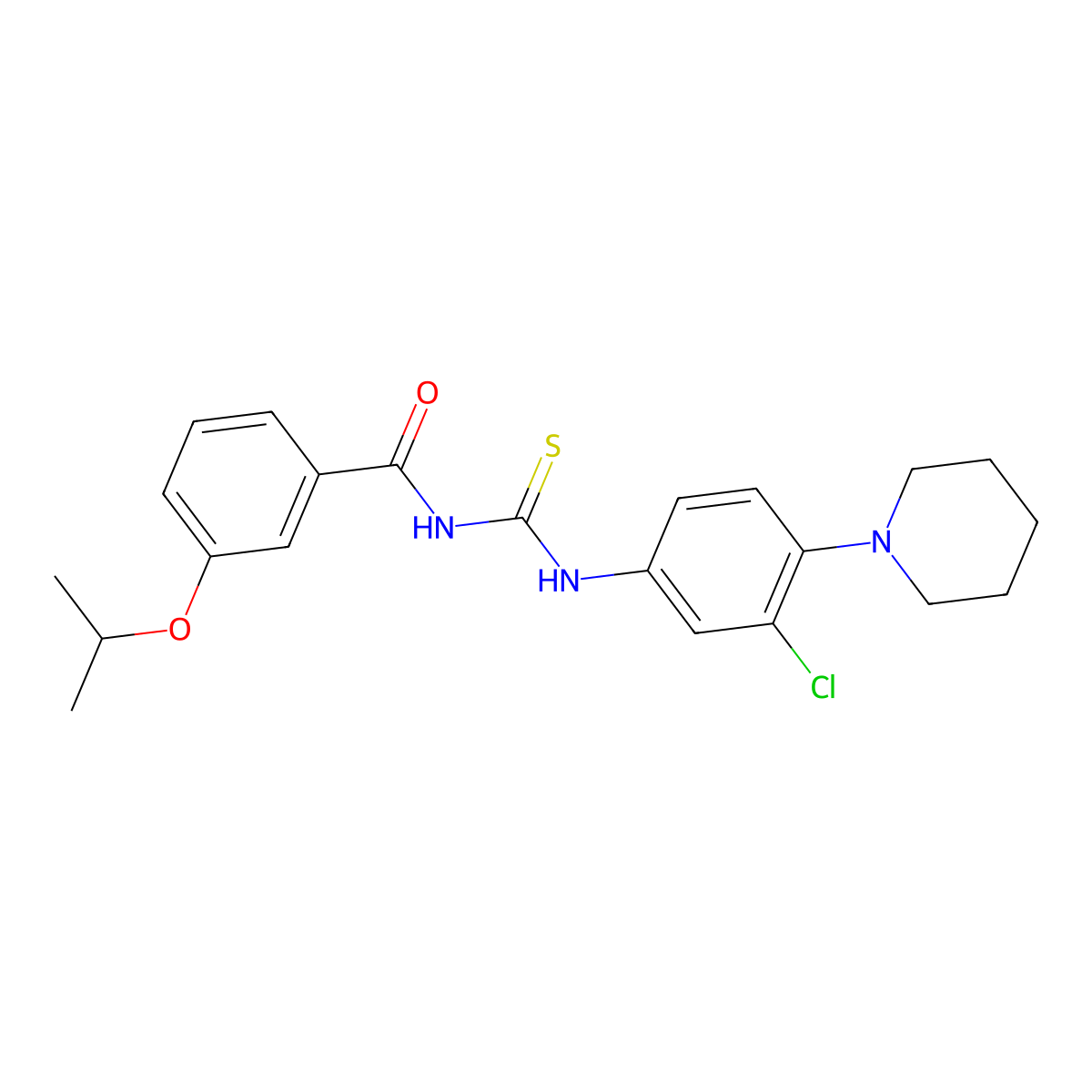 N-[(3-chloro-4-piperidin-1-ylphenyl)carbamothioyl]-3-propan-2-yloxybenzamide molecular structure, CAS 426233-00-3