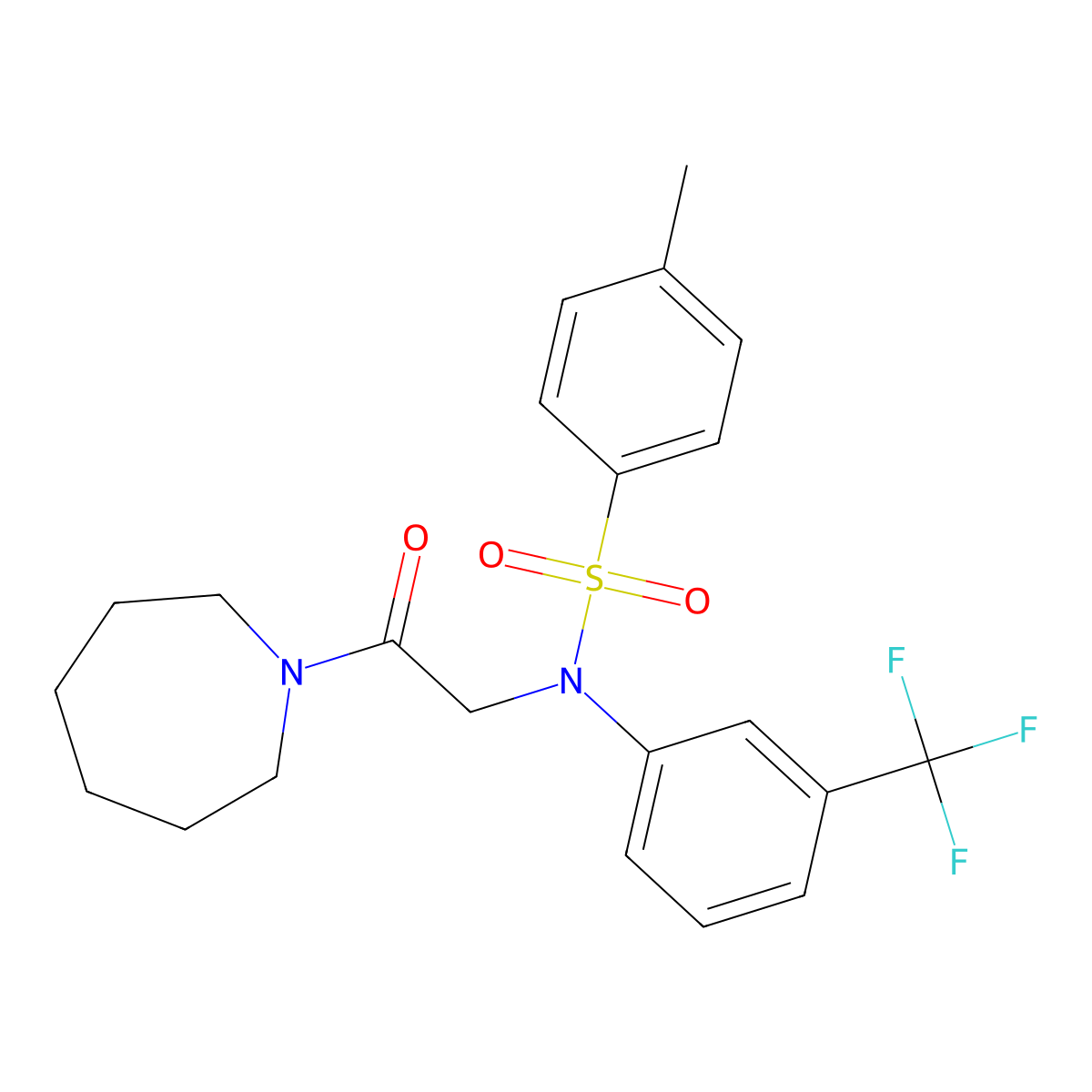 N-[2-(azepan-1-yl)-2-oxoethyl]-4-methyl-N-[3-(trifluoromethyl)phenyl]benzenesulfonamide molecular structure, CAS 426233-05-8