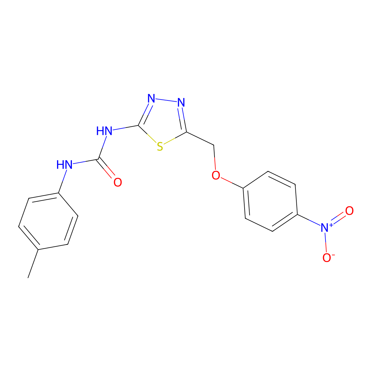 1-(4-Methylphenyl)-3-{5-[(4-nitrophenoxy)methyl]-1,3,4-thiadiazol-2-yl}urea molecular structure, CAS 426234-45-9