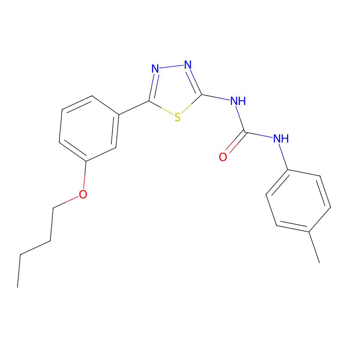1-[5-(3-Butoxyphenyl)-1,3,4-thiadiazol-2-yl]-3-(4-methylphenyl)urea molecular structure, CAS 426234-57-3