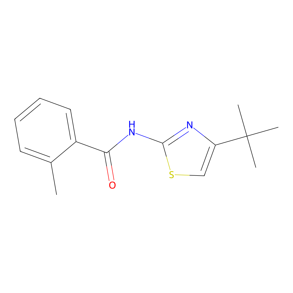 N-(4-tert-butyl-1,3-thiazol-2-yl)-2-methylbenzamide molecular structure, CAS 426234-66-4