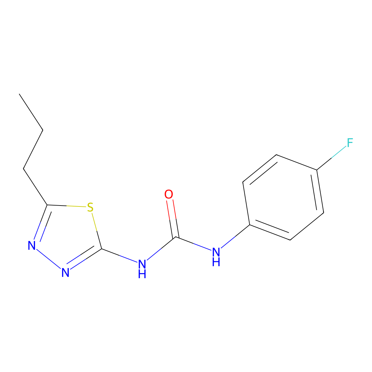 1-(4-Fluorophenyl)-3-(5-propyl-1,3,4-thiadiazol-2-yl)urea molecular structure, CAS 426234-83-5