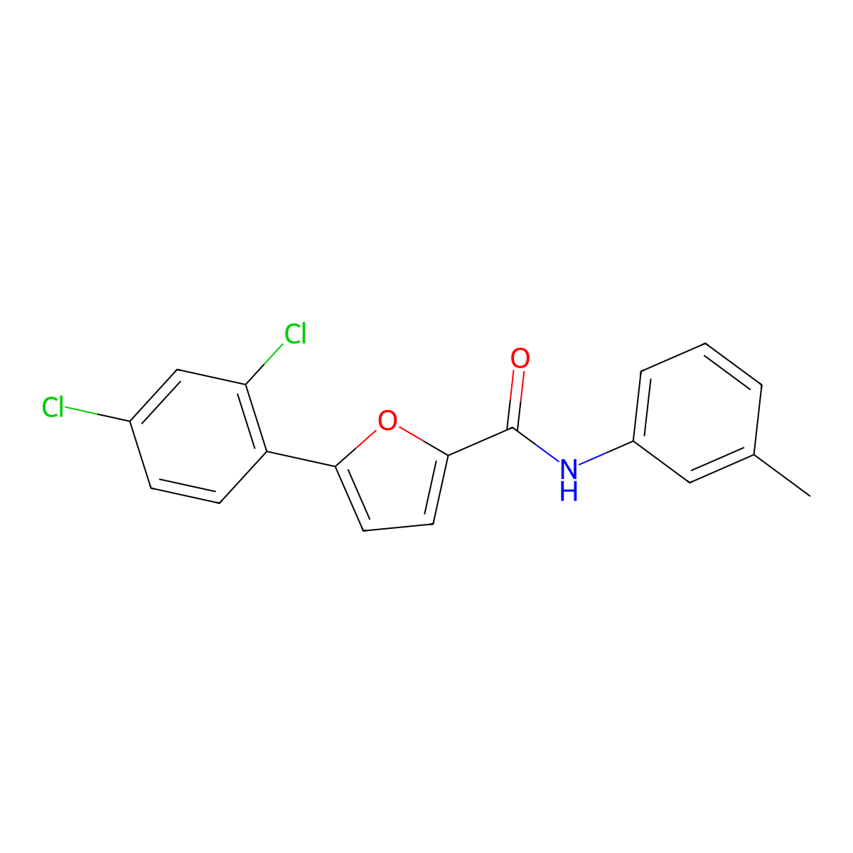 5-(2,4-dichlorophenyl)-N-(3-methylphenyl)furan-2-carboxamide molecular structure, CAS 426235-00-9