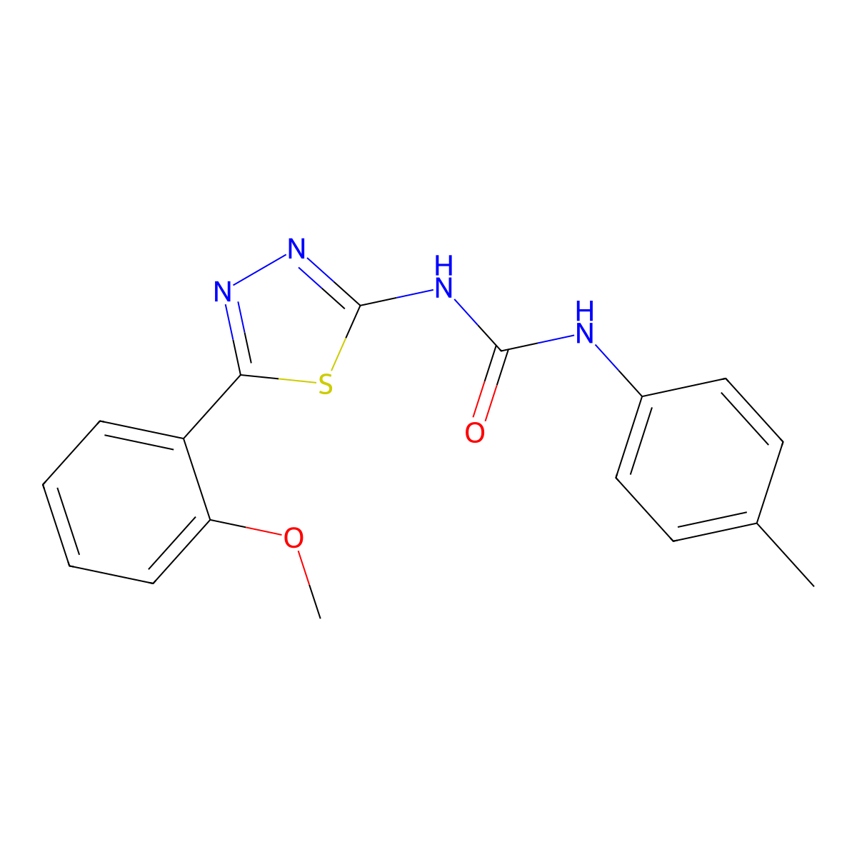 1-[5-(2-Methoxyphenyl)-1,3,4-thiadiazol-2-yl]-3-(4-methylphenyl)urea molecular structure, CAS 426235-17-8