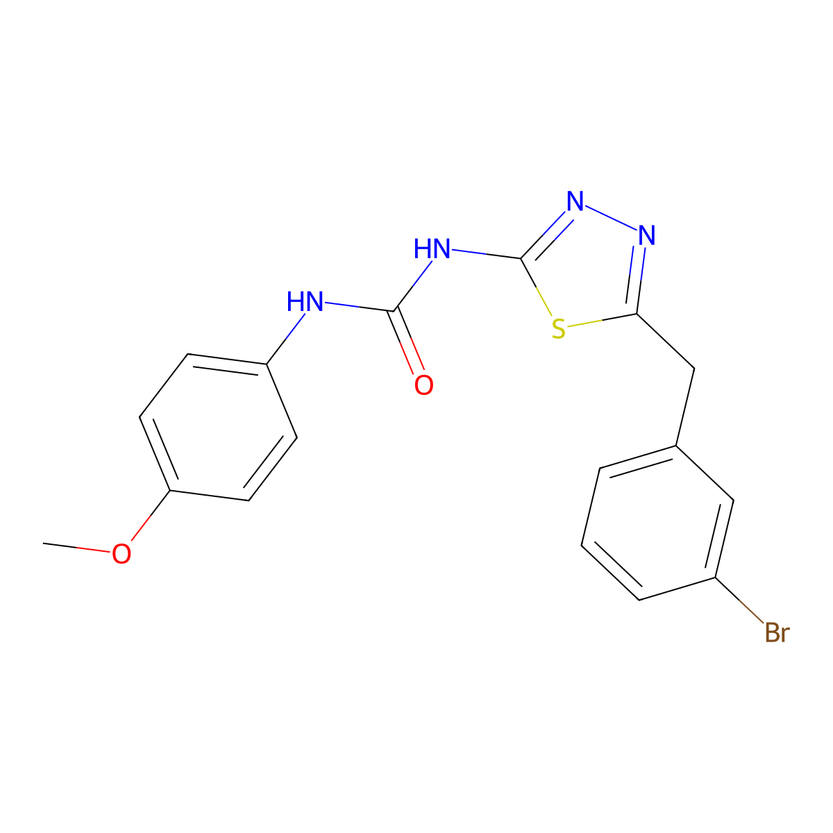 1-[5-(3-Bromobenzyl)-1,3,4-thiadiazol-2-yl]-3-(4-methoxyphenyl)urea molecular structure, CAS 426235-22-5