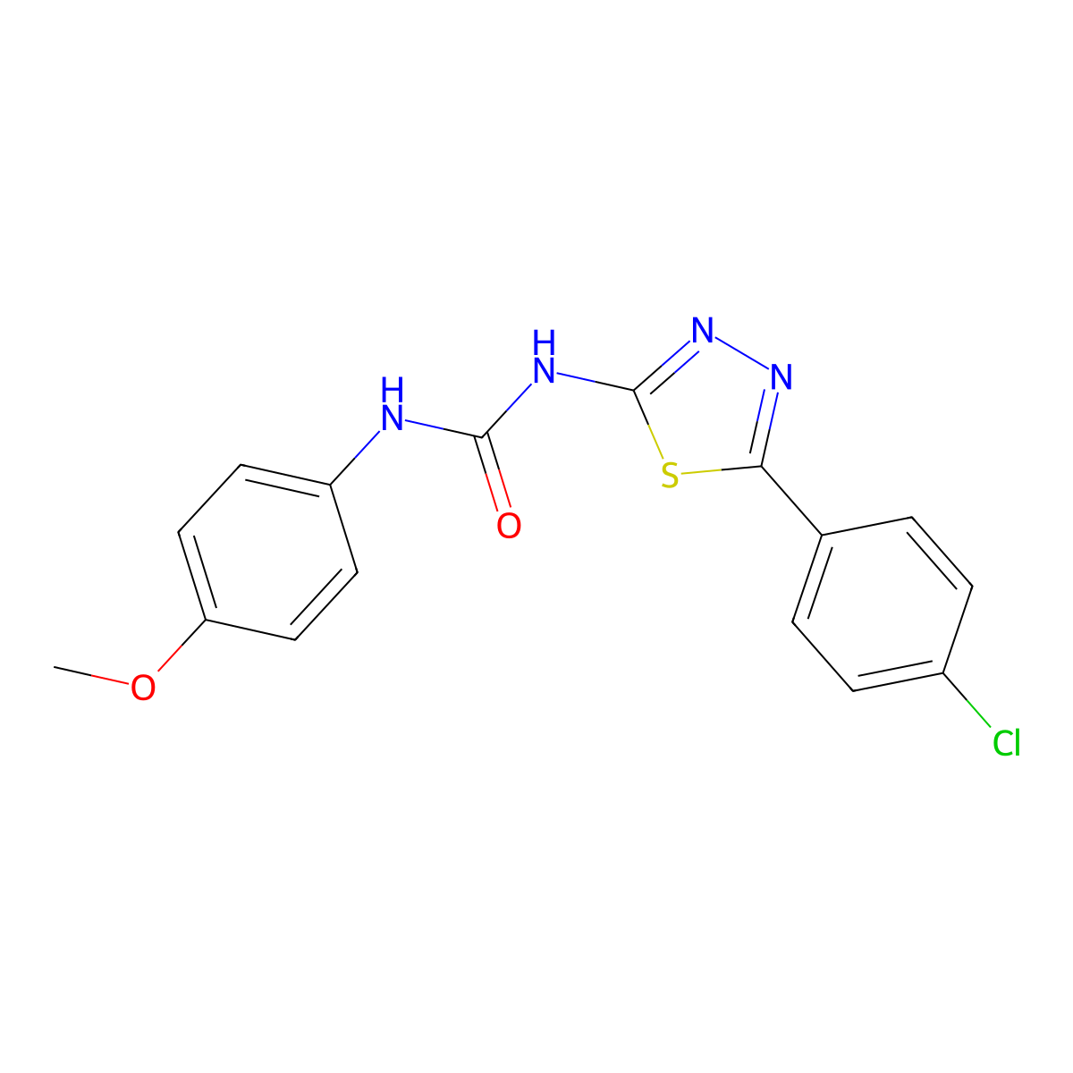 1-[5-(4-Chlorophenyl)-1,3,4-thiadiazol-2-yl]-3-(4-methoxyphenyl)urea molecular structure, CAS 426235-43-0