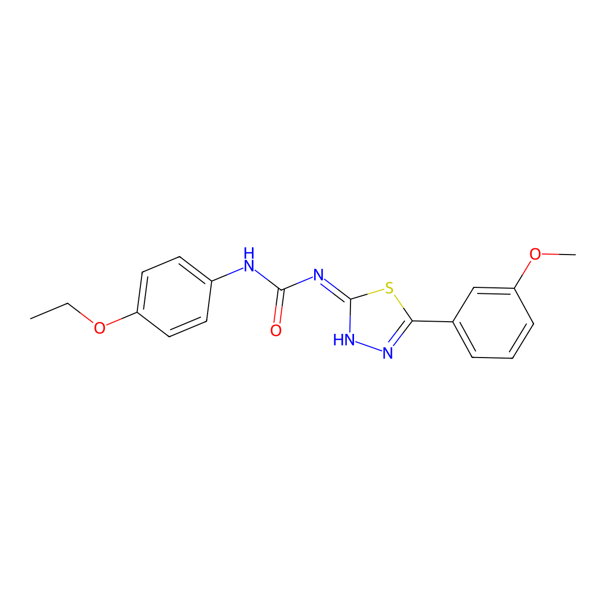 1-(4-Ethoxyphenyl)-3-[5-(3-methoxyphenyl)-1,3,4-thiadiazol-2-yl]urea molecular structure, CAS 426235-56-5