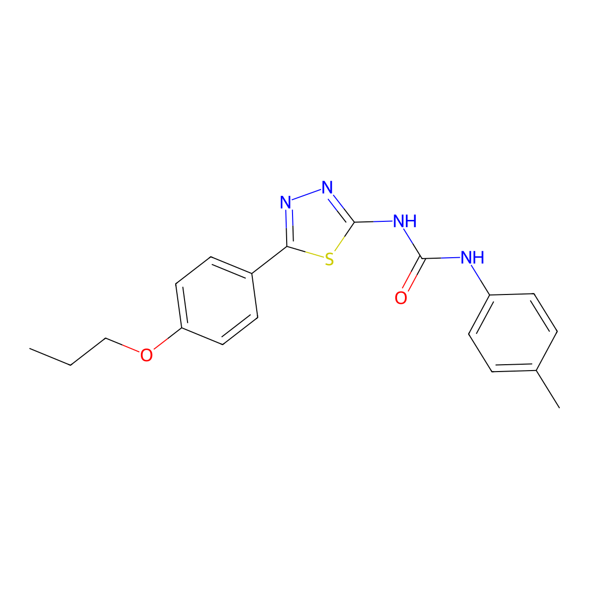 1-(4-Methylphenyl)-3-[5-(4-propoxyphenyl)-1,3,4-thiadiazol-2-yl]urea molecular structure, CAS 426235-59-8