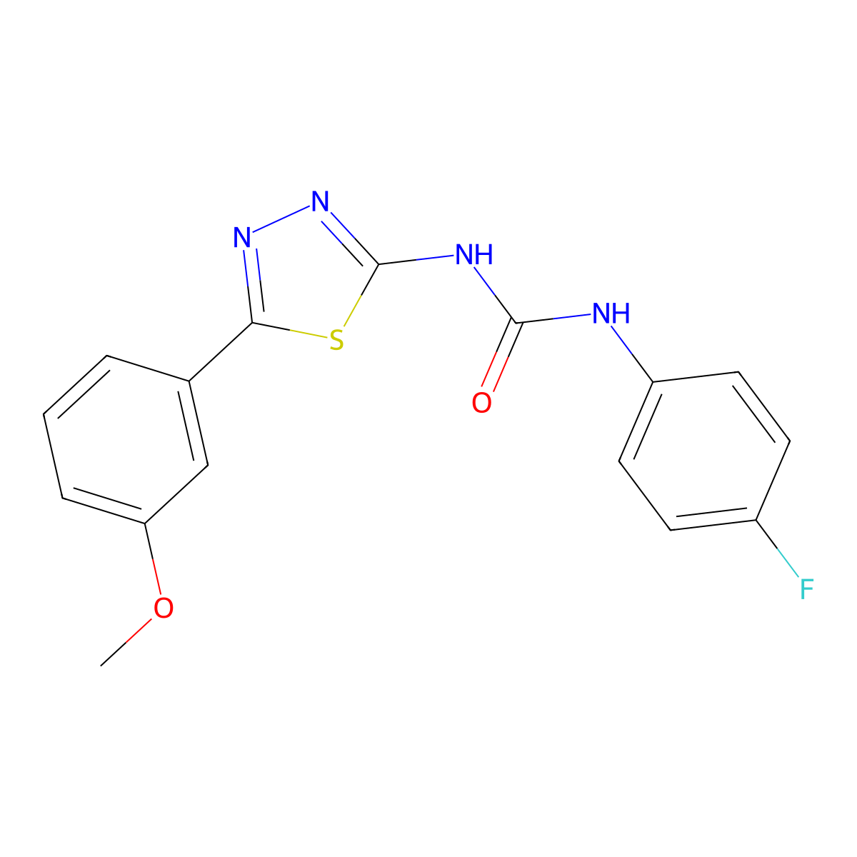 1-(4-Fluorophenyl)-3-[5-(3-methoxyphenyl)-1,3,4-thiadiazol-2-yl]urea molecular structure, CAS 426235-76-9