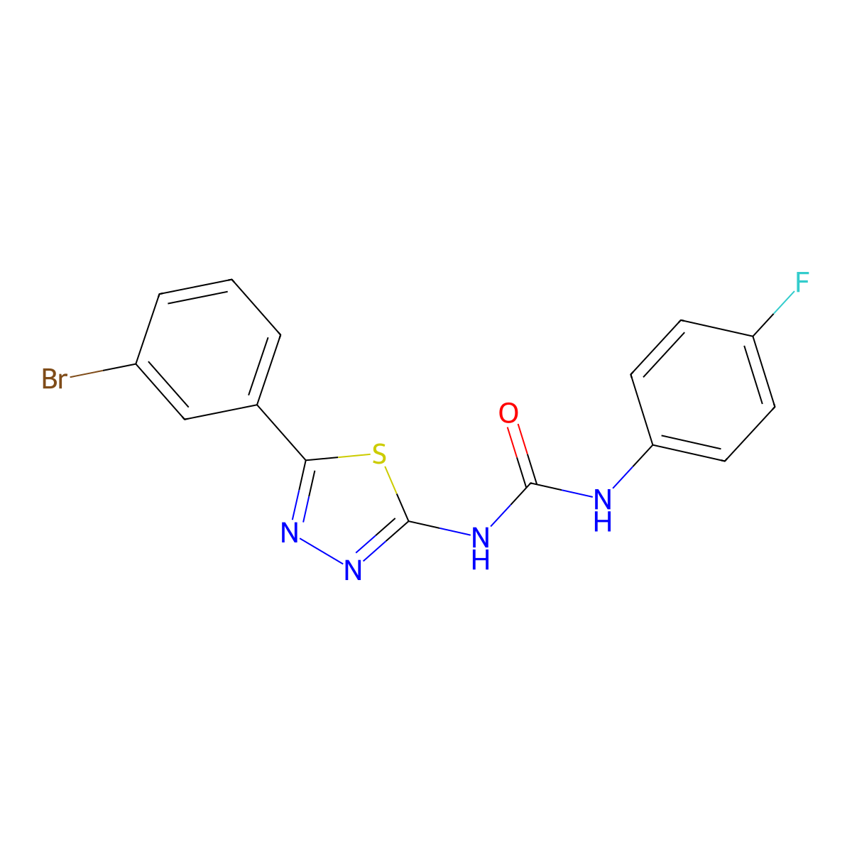 1-[5-(3-Bromophenyl)-1,3,4-thiadiazol-2-yl]-3-(4-fluorophenyl)urea molecular structure, CAS 426235-79-2