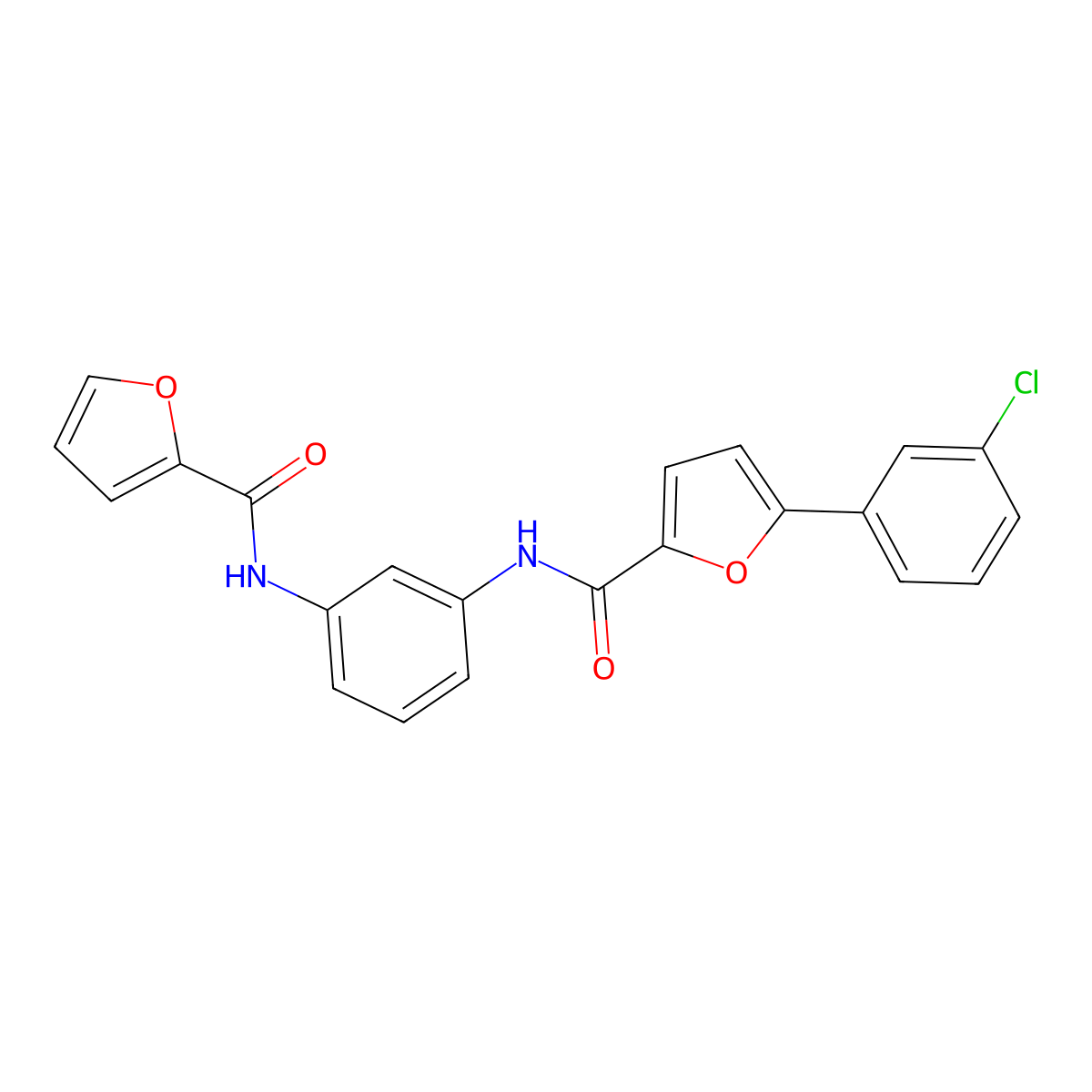 5-(3-chlorophenyl)-N-[3-(furan-2-carbonylamino)phenyl]furan-2-carboxamide molecular structure, CAS 426235-98-5