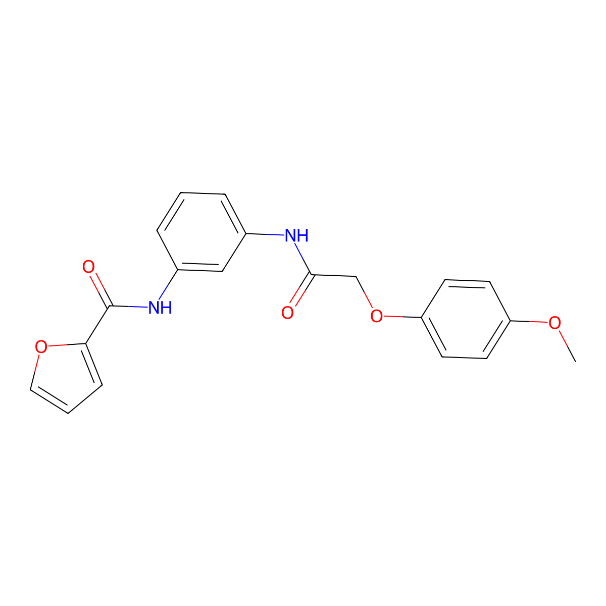 N-[3-[[2-(4-methoxyphenoxy)acetyl]amino]phenyl]furan-2-carboxamide molecular structure, CAS 426236-02-4