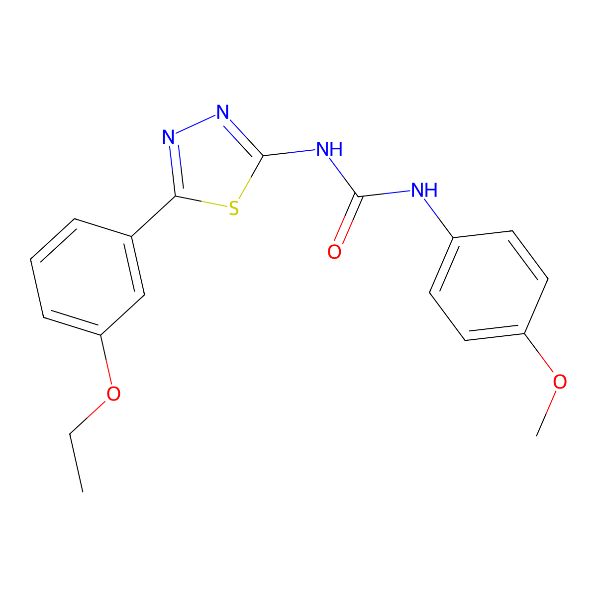 1-[5-(3-Ethoxyphenyl)-1,3,4-thiadiazol-2-yl]-3-(4-methoxyphenyl)urea molecular structure, CAS 426236-16-0