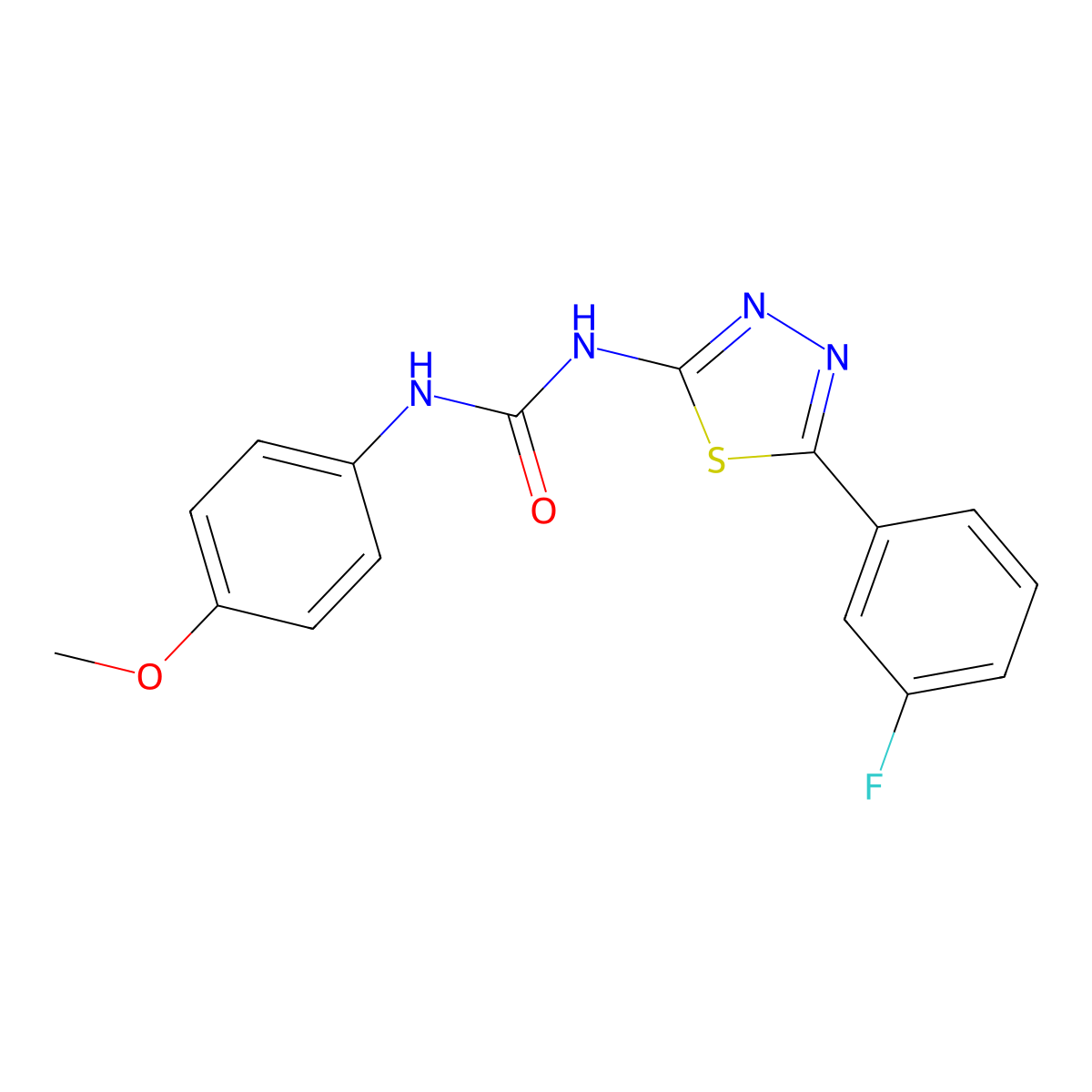 1-[5-(3-Fluorophenyl)-1,3,4-thiadiazol-2-yl]-3-(4-methoxyphenyl)urea molecular structure, CAS 426236-26-2