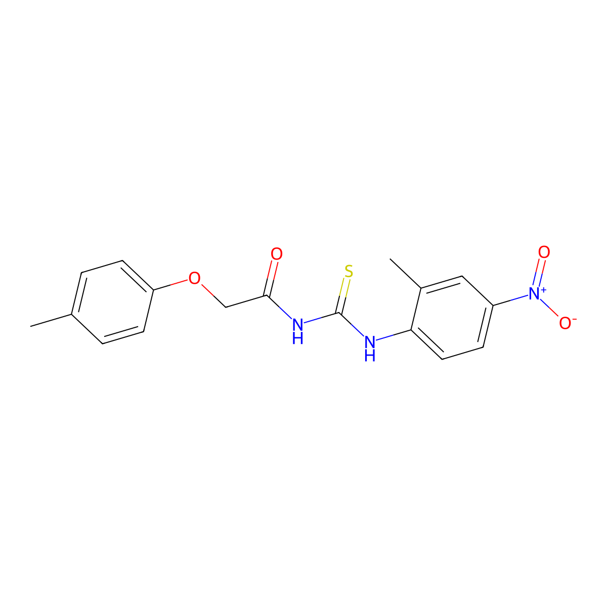 N-[(2-methyl-4-nitrophenyl)carbamothioyl]-2-(4-methylphenoxy)acetamide molecular structure, CAS 426236-52-4