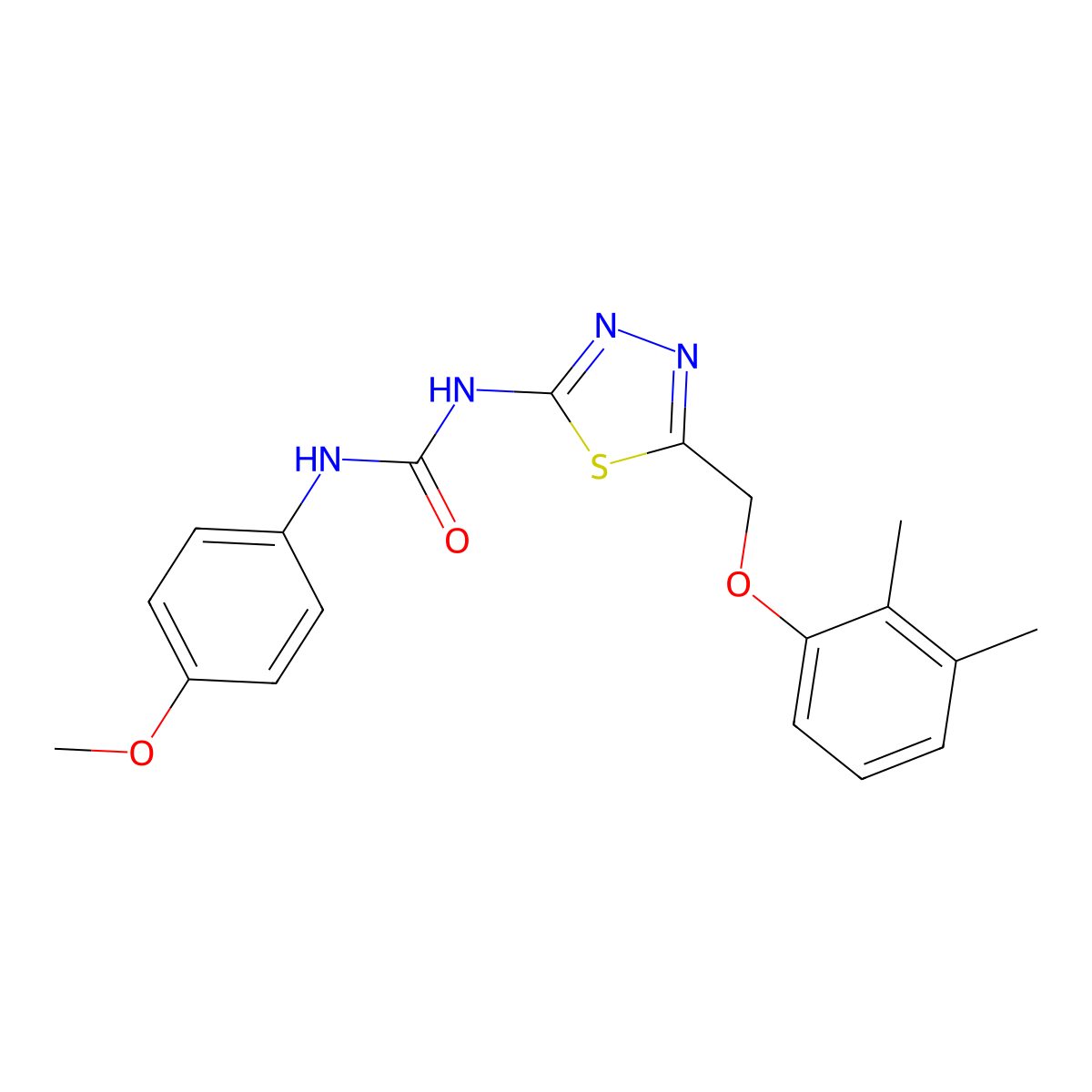 1-(5-((2,3-Dimethylphenoxy)methyl)-1,3,4-thiadiazol-2-yl)-3-(4-methoxyphenyl)urea molecular structure, CAS 426236-69-3