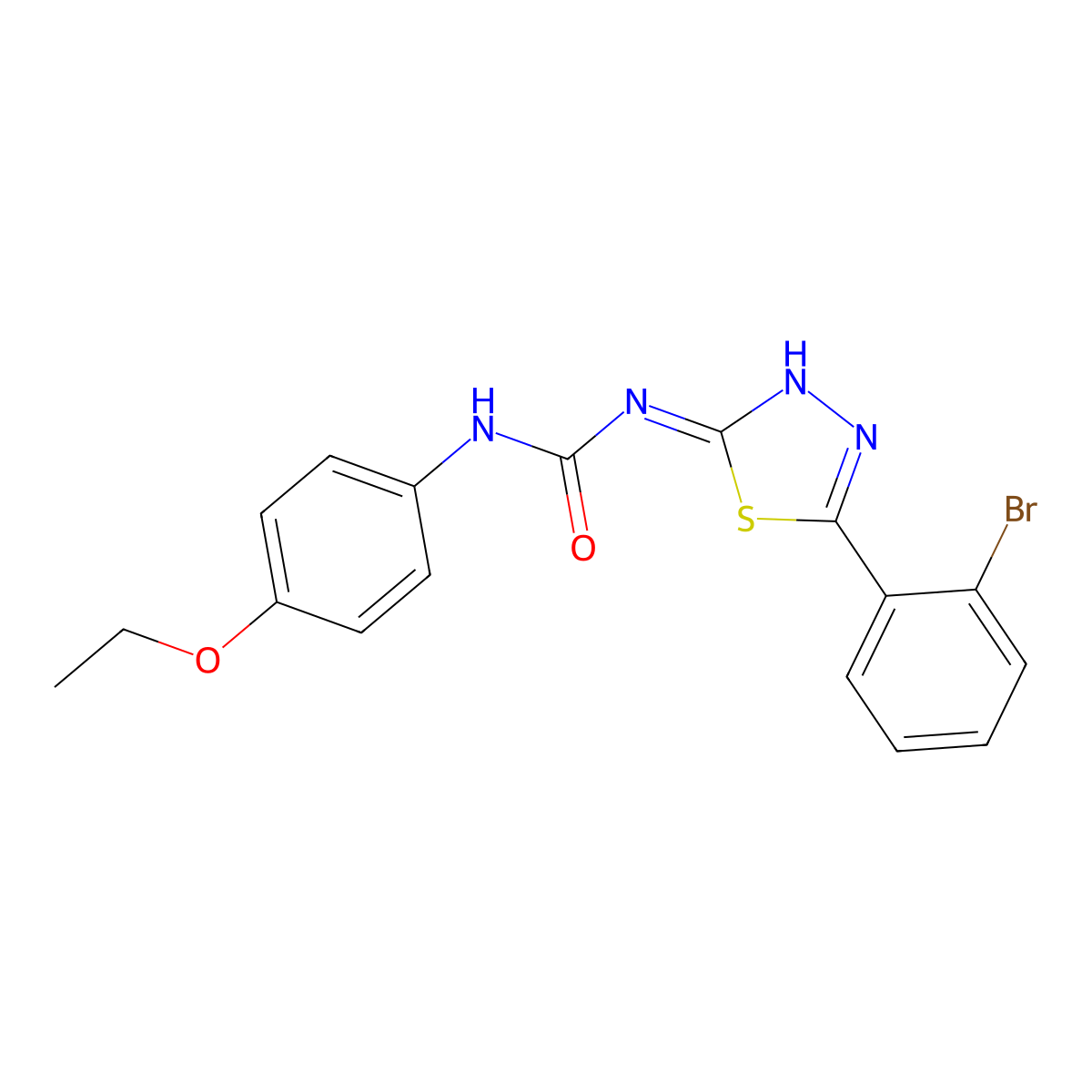1-[5-(2-Bromophenyl)-1,3,4-thiadiazol-2-yl]-3-(4-ethoxyphenyl)urea molecular structure, CAS 426236-70-6