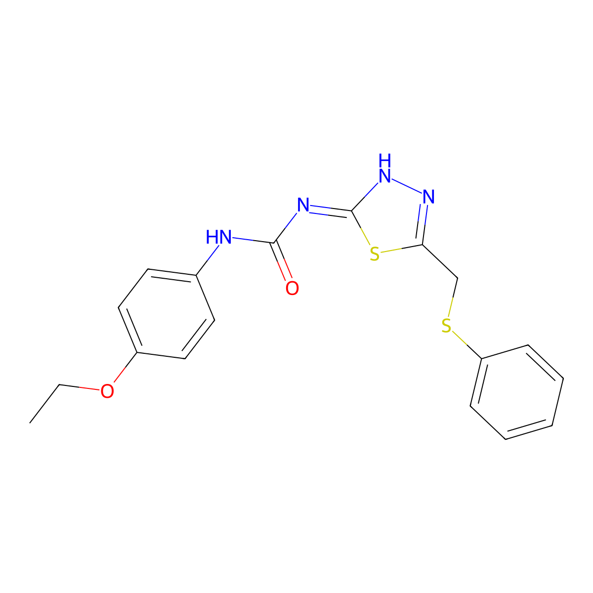 1-(4-Ethoxyphenyl)-3-[5-(phenylsulfanylmethyl)-1,3,4-thiadiazol-2-yl]urea molecular structure, CAS 426236-76-2