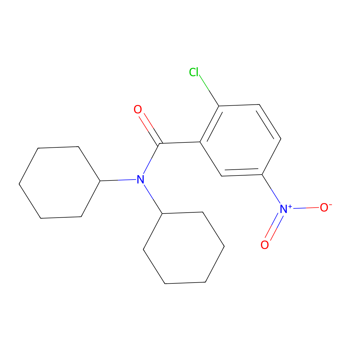 2-chloro-N,N-dicyclohexyl-5-nitrobenzamide molecular structure, CAS 426236-92-2