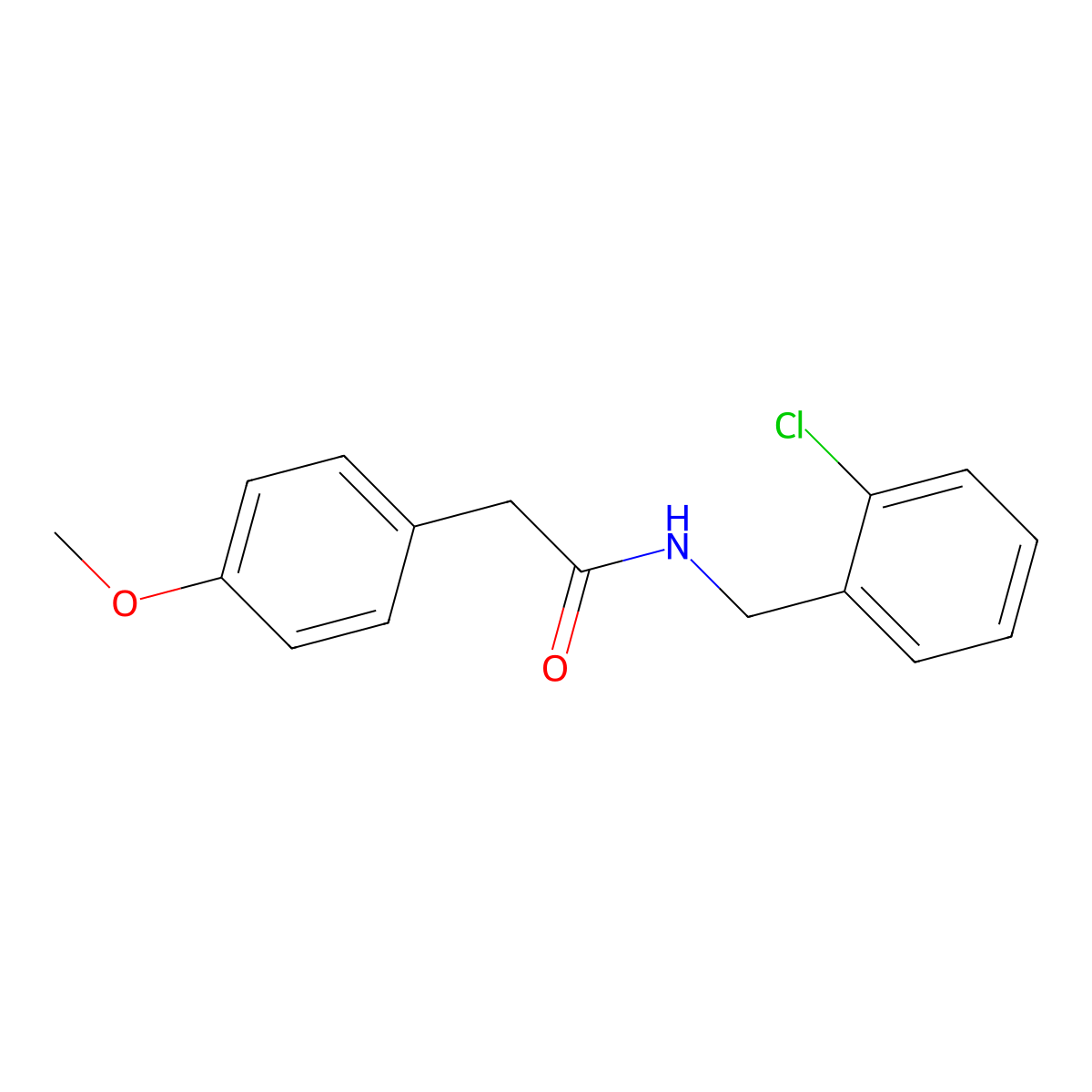 N-(2-chlorobenzyl)-2-(4-methoxyphenyl)acetamide molecular structure, CAS 426237-13-0