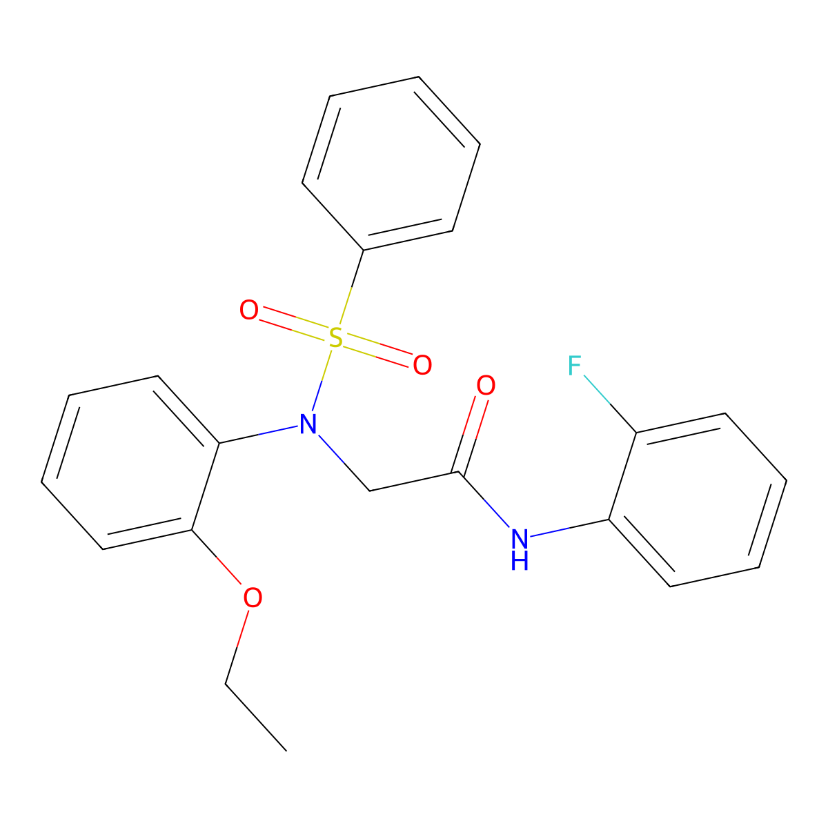 2-[N-(benzenesulfonyl)-2-ethoxyanilino]-N-(2-fluorophenyl)acetamide molecular structure, CAS 426237-32-3
