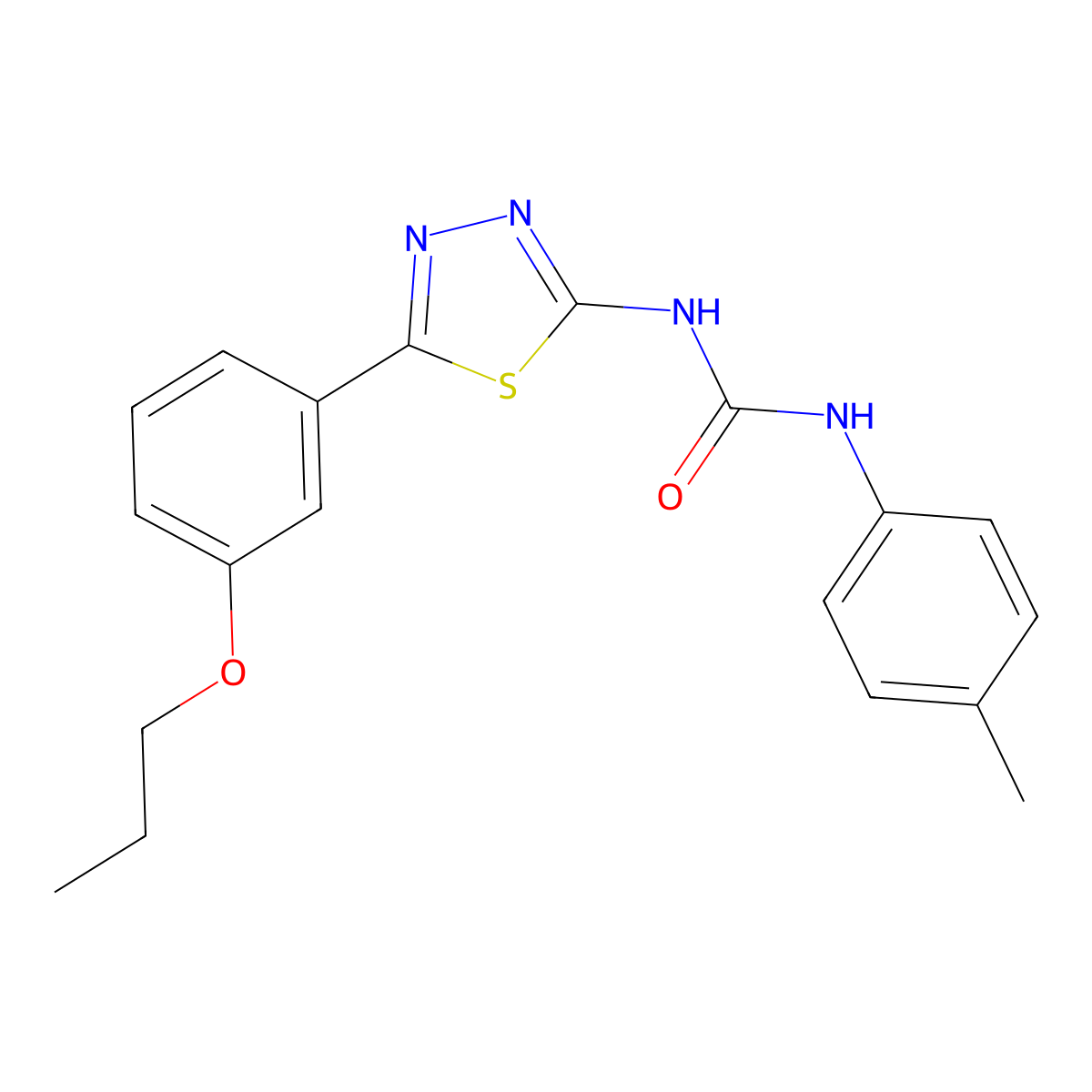 1-(4-Methylphenyl)-3-[5-(3-propoxyphenyl)-1,3,4-thiadiazol-2-yl]urea molecular structure, CAS 426237-47-0