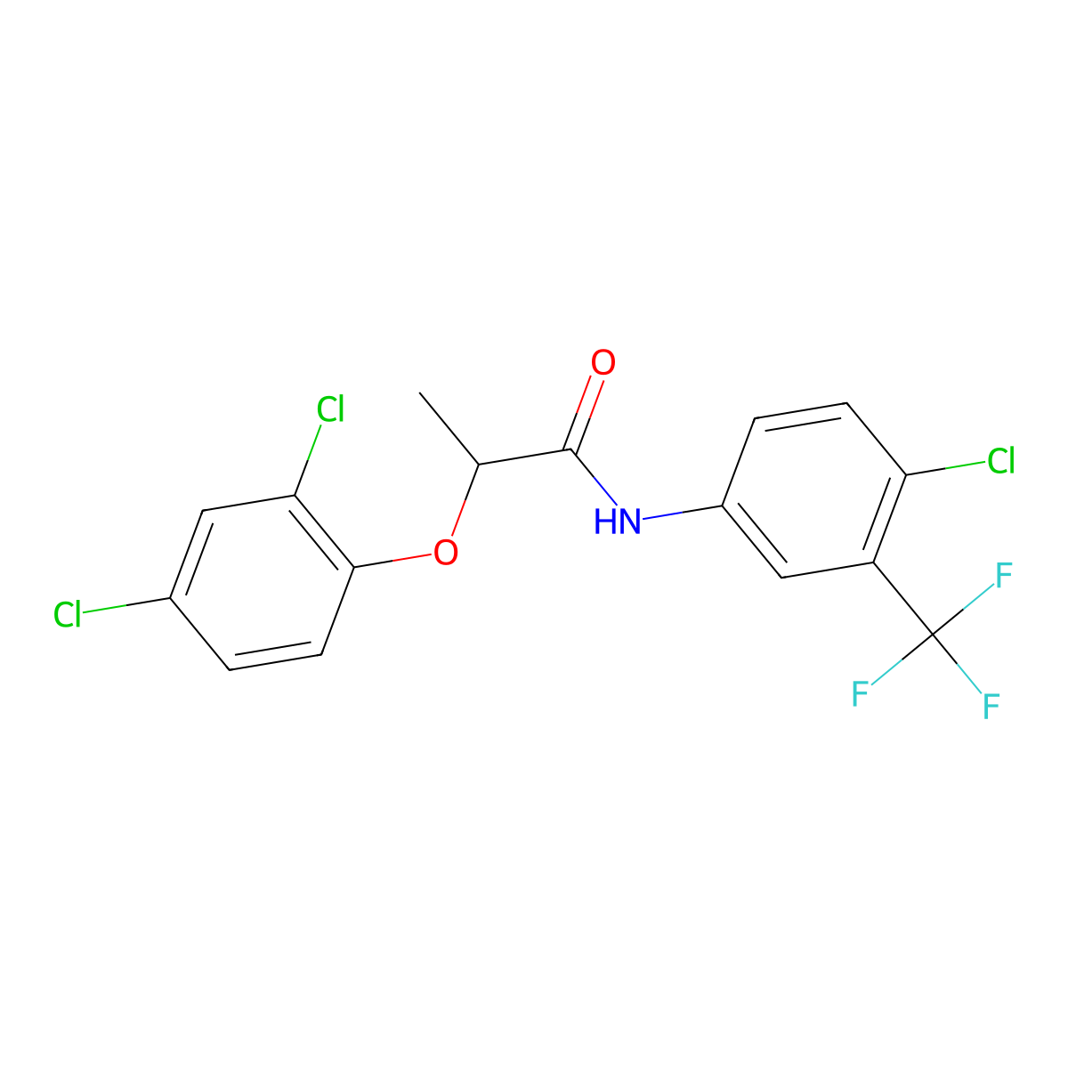 N-[4-chloro-3-(trifluoromethyl)phenyl]-2-(2,4-dichlorophenoxy)propanamide molecular structure, CAS 426237-72-1