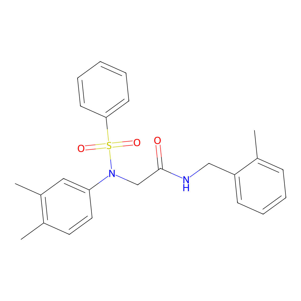 2-[N-(benzenesulfonyl)-3,4-dimethylanilino]-N-[(2-methylphenyl)methyl]acetamide molecular structure, CAS 426237-79-8