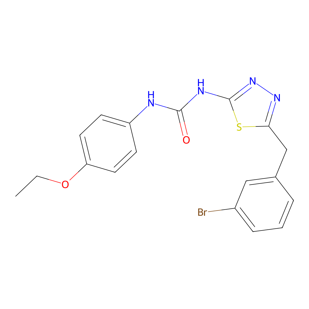 1-[5-[(3-Bromophenyl)methyl]-1,3,4-thiadiazol-2-yl]-3-(4-ethoxyphenyl)urea molecular structure, CAS 426238-66-6