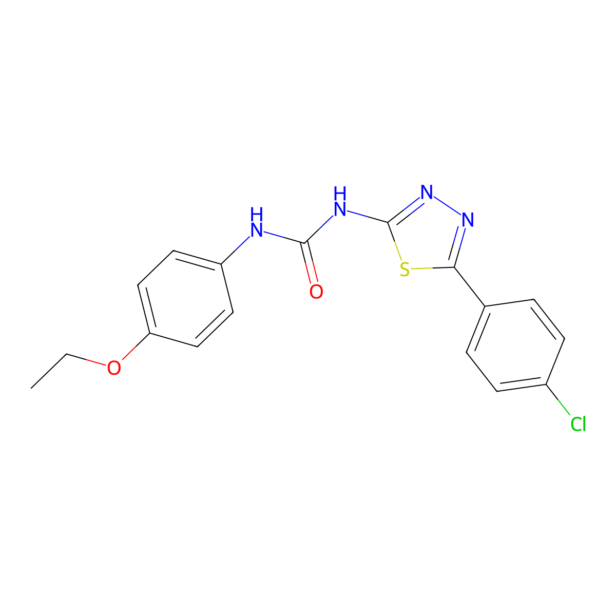1-[5-(4-Chlorophenyl)-1,3,4-thiadiazol-2-yl]-3-(4-ethoxyphenyl)urea molecular structure, CAS 426239-16-9
