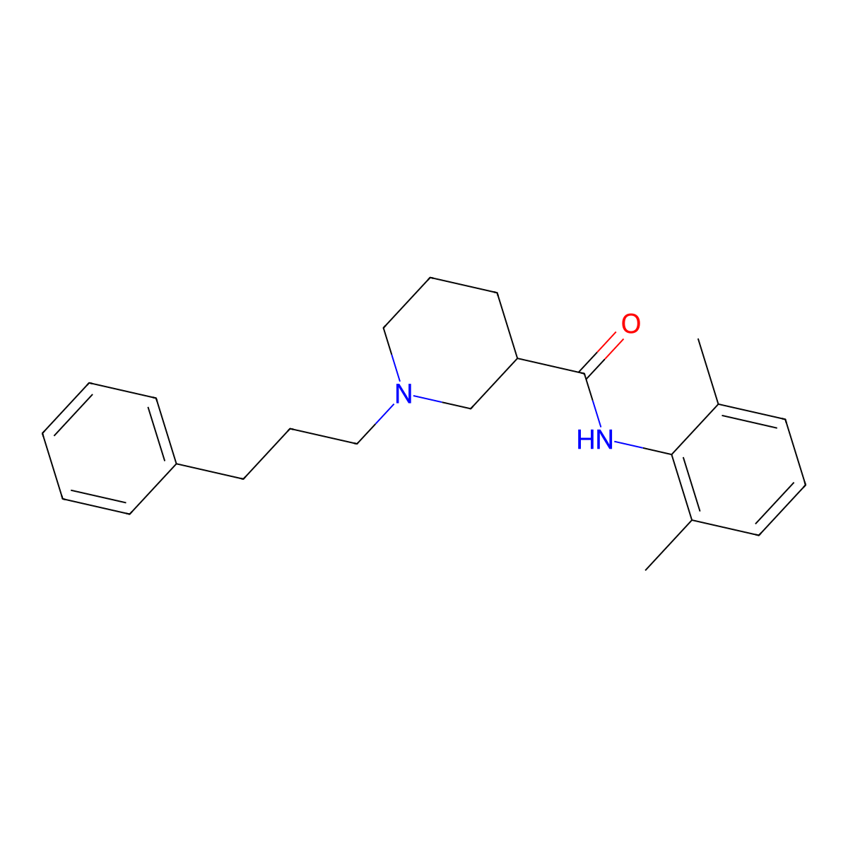 N-(2,6-dimethylphenyl)-1-(3-phenylpropyl)piperidine-3-carboxamide molecular structure, CAS 426239-42-1